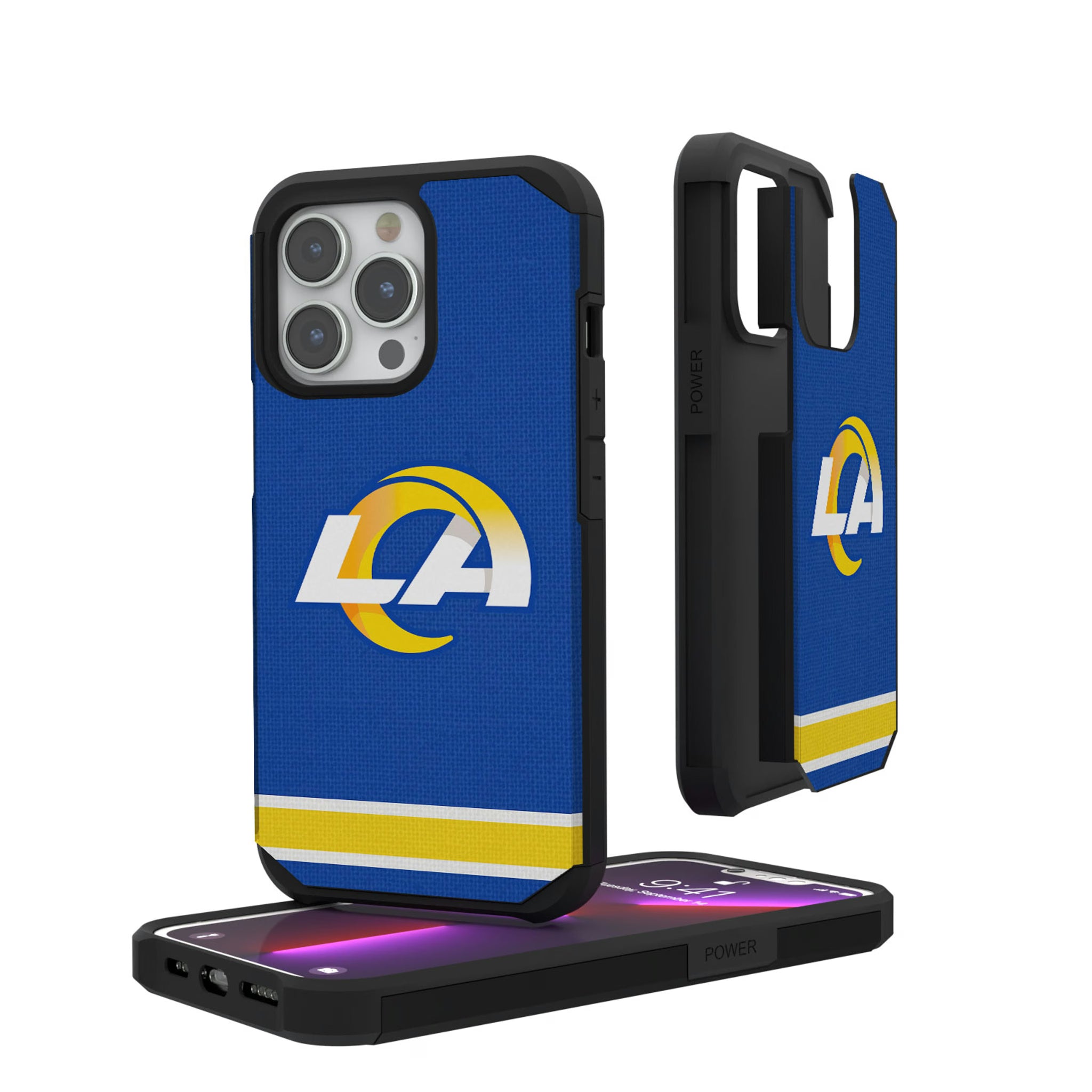 Los Angeles Rams Stripe iPhone Rugged Phone Case for Apple iPhone