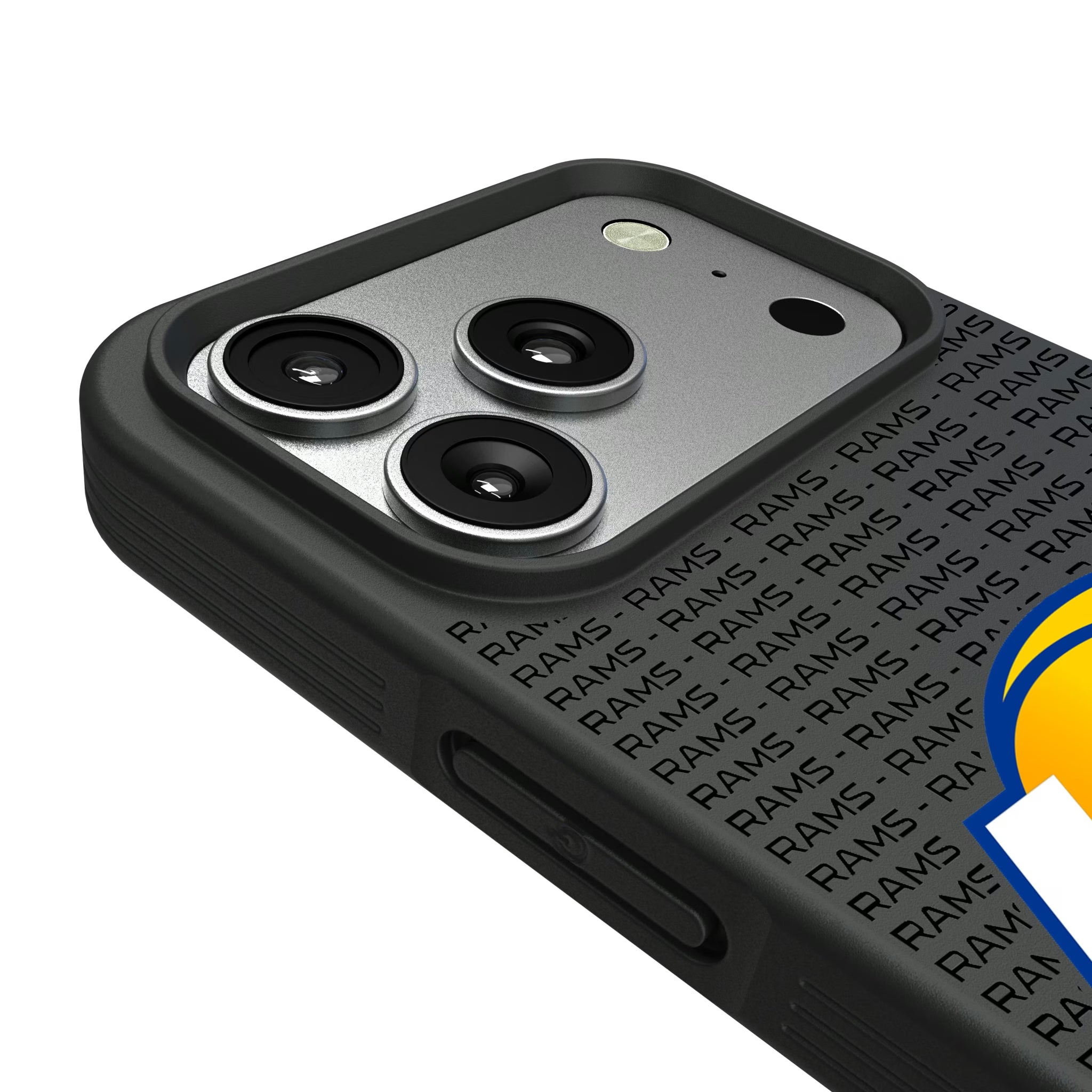 Los Angeles Rams Text Backdrop iPhone Bump Phone Case for Apple iPhone - Detail#Device_iPhone 17 Pro