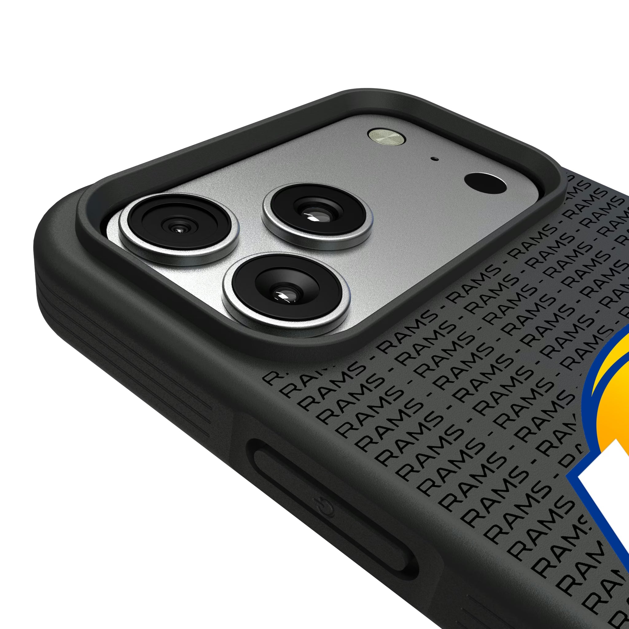Los Angeles Rams Text Backdrop iPhone Bump Phone Case for Apple iPhone - Detail#Device_iPhone 17 Pro Max