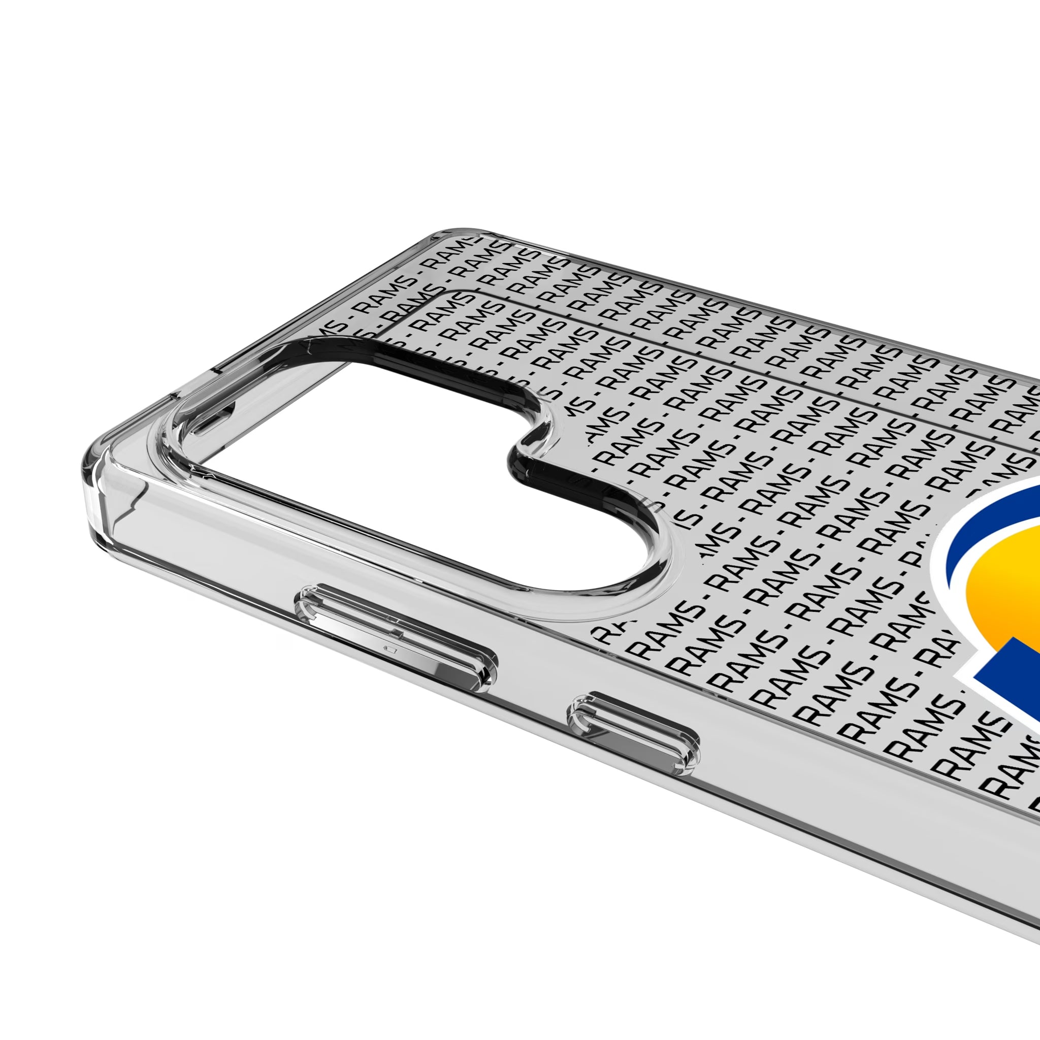 Los Angeles Rams Text Backdrop Galaxy Clear Phone Case for Samsung Galaxy - Detail
