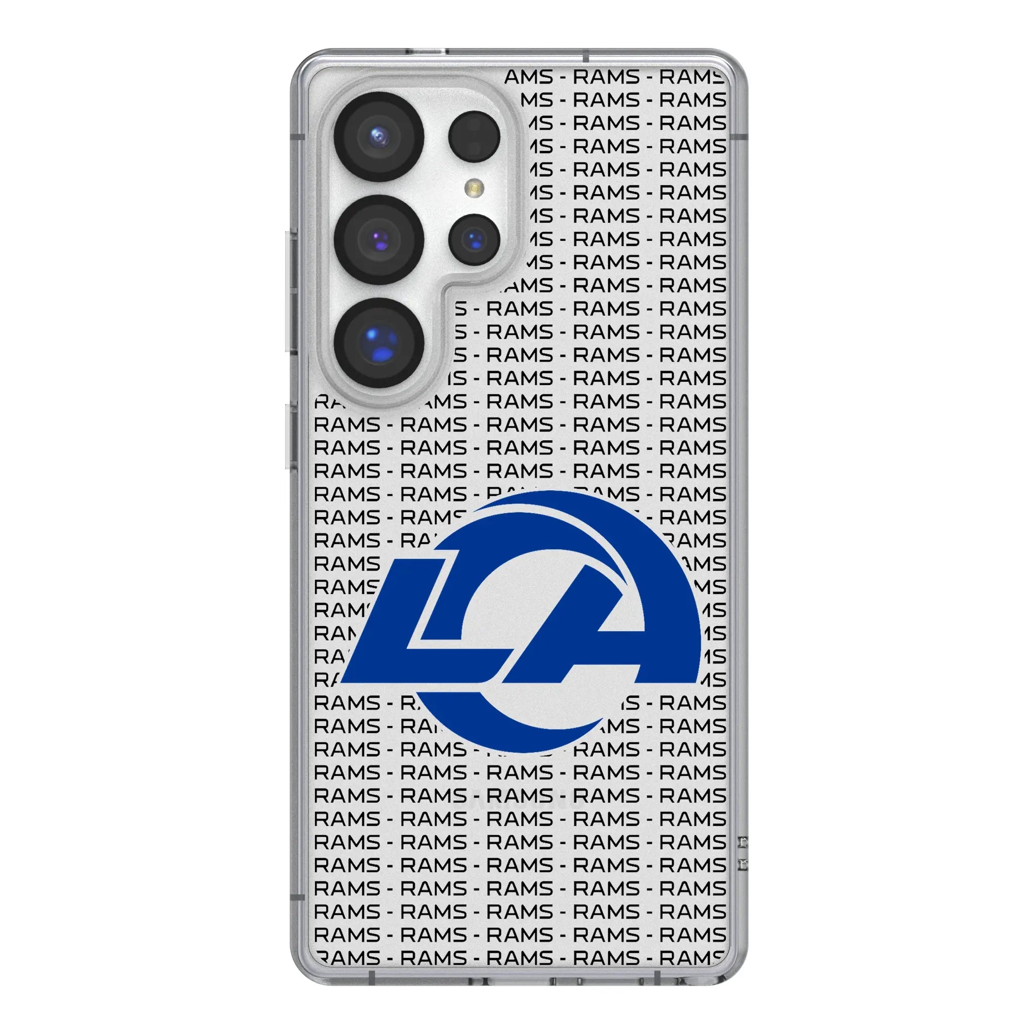 Los Angeles Rams Text Backdrop Galaxy Clear Phone Case for Samsung Galaxy#Device_Galaxy S25 Ultra