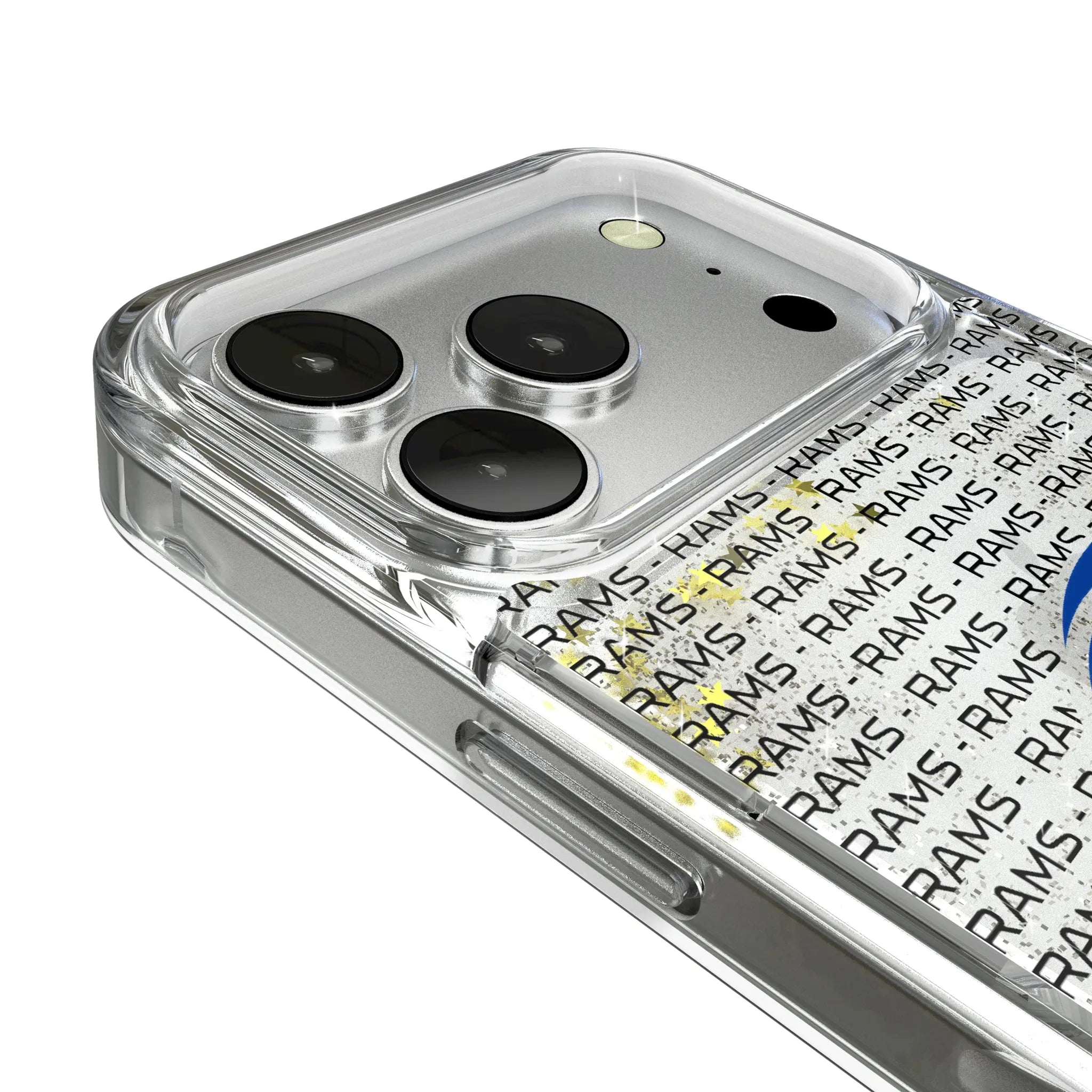 Los Angeles Rams Text Backdrop iPhone Glitter Phone Case for Apple iPhone - Detail