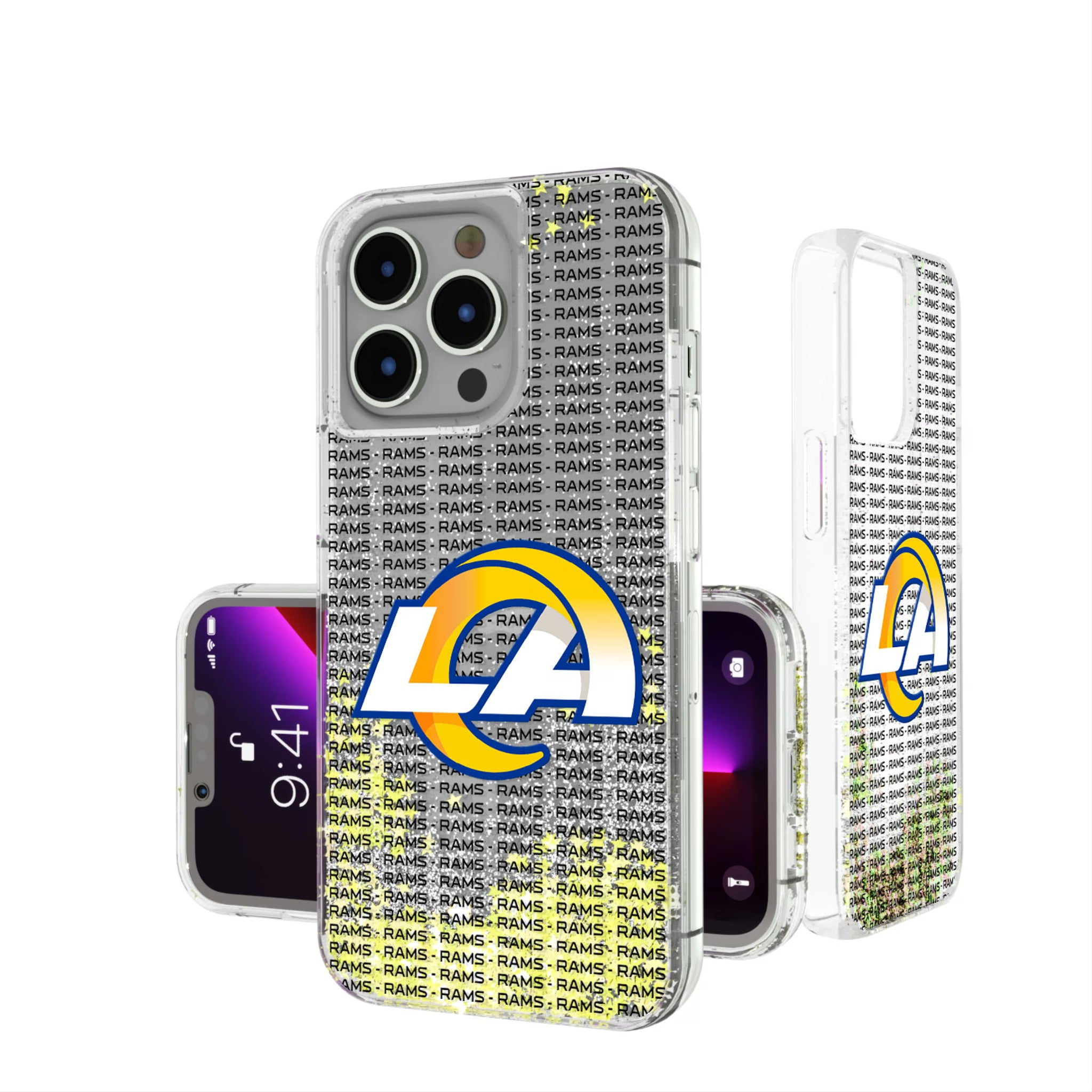 Los Angeles Rams Text Backdrop iPhone Glitter Phone Case for Apple iPhone