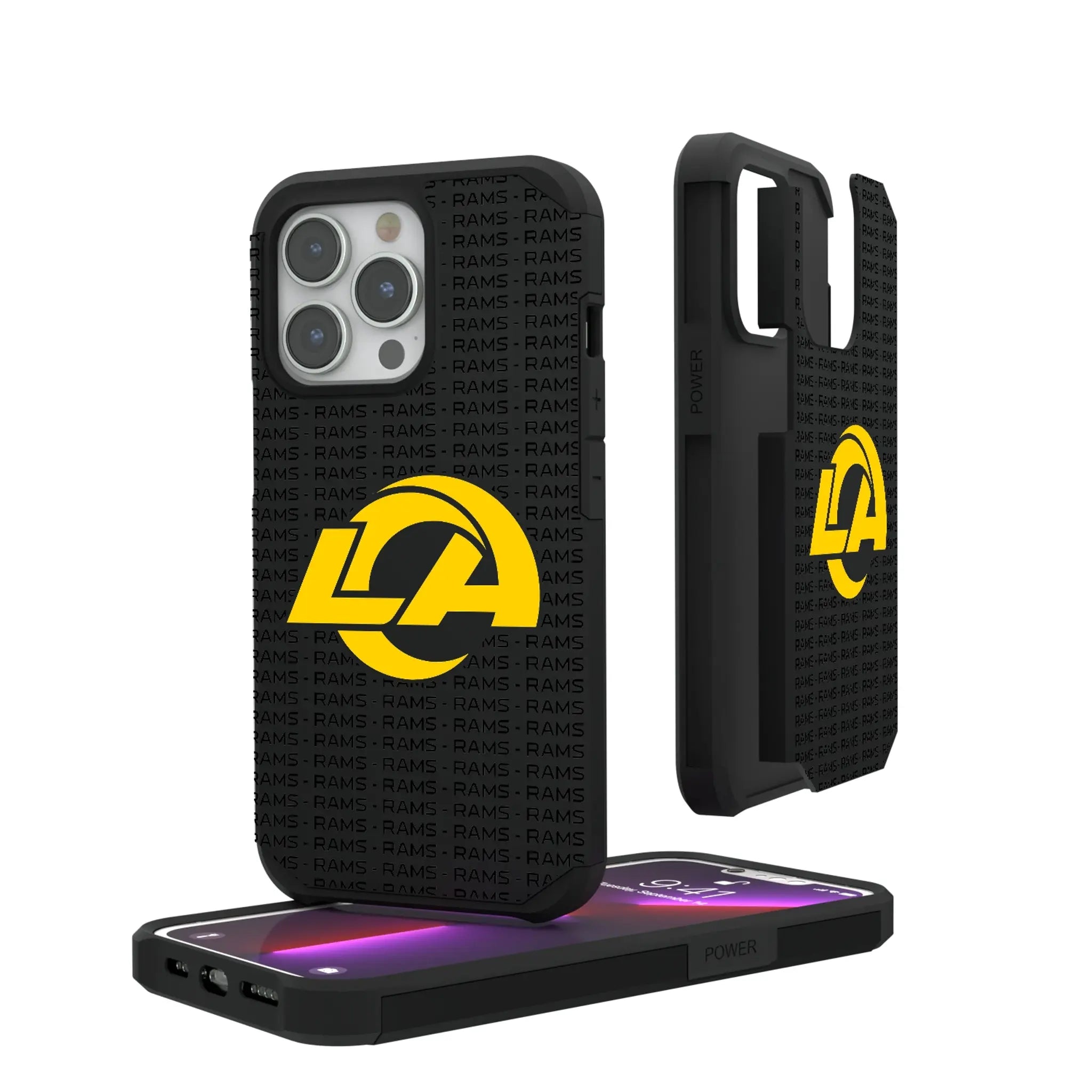 Los Angeles Rams Text Backdrop iPhone Rugged Phone Case for Apple iPhone