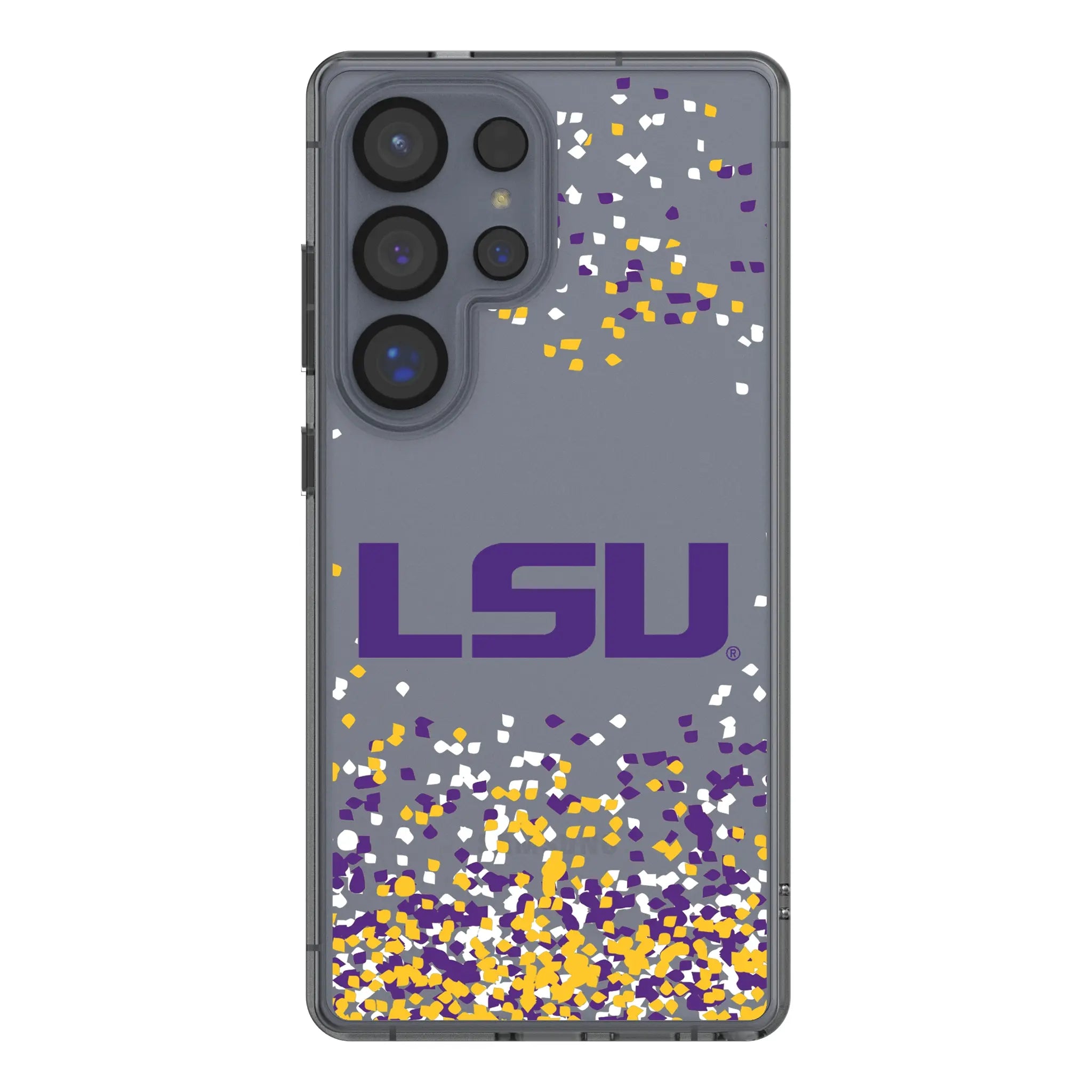 Louisiana State University Tigers Confetti Galaxy Clear Phone Case for Samsung Galaxy#Device_Galaxy S25 Ultra