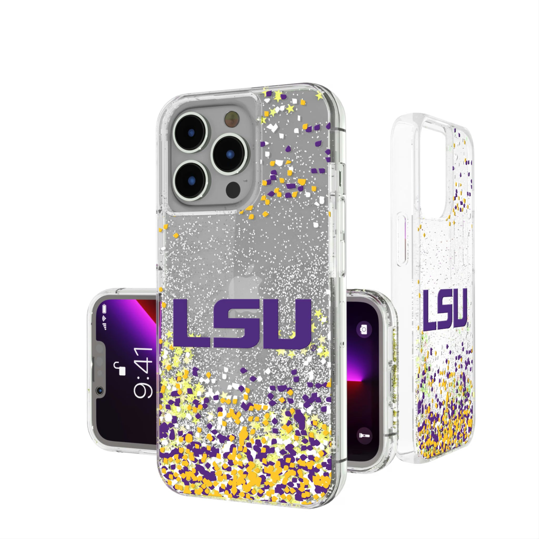 Louisiana State University Tigers Confetti iPhone Glitter Phone Case for Apple iPhone