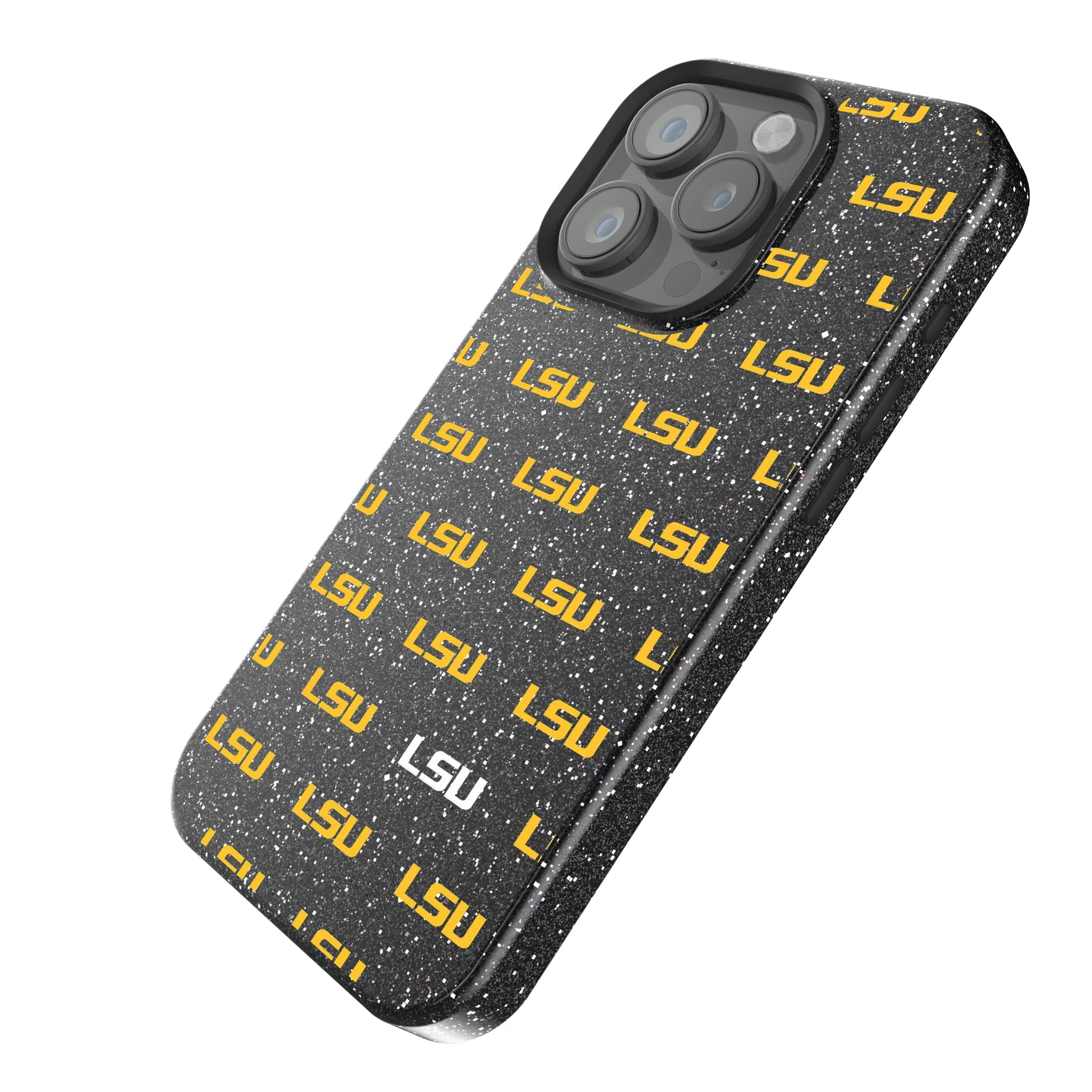 Louisiana State University Tigers Fashion Pattern iPhone Bling Phone Case for Apple iPhone - Isometric View