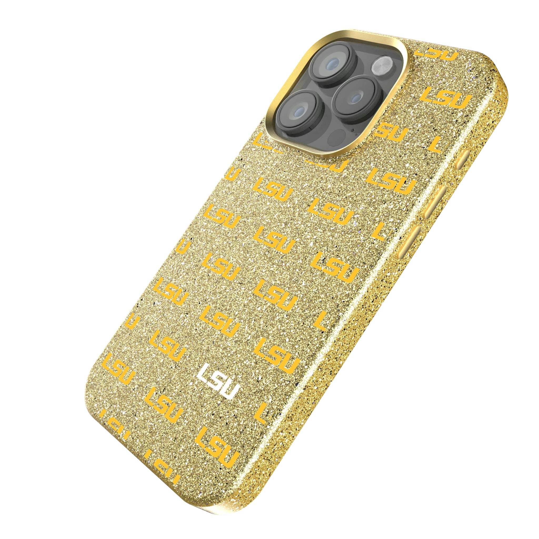 Louisiana State University Tigers Fashion Pattern iPhone Bling Phone Case for Apple iPhone - Isometric View