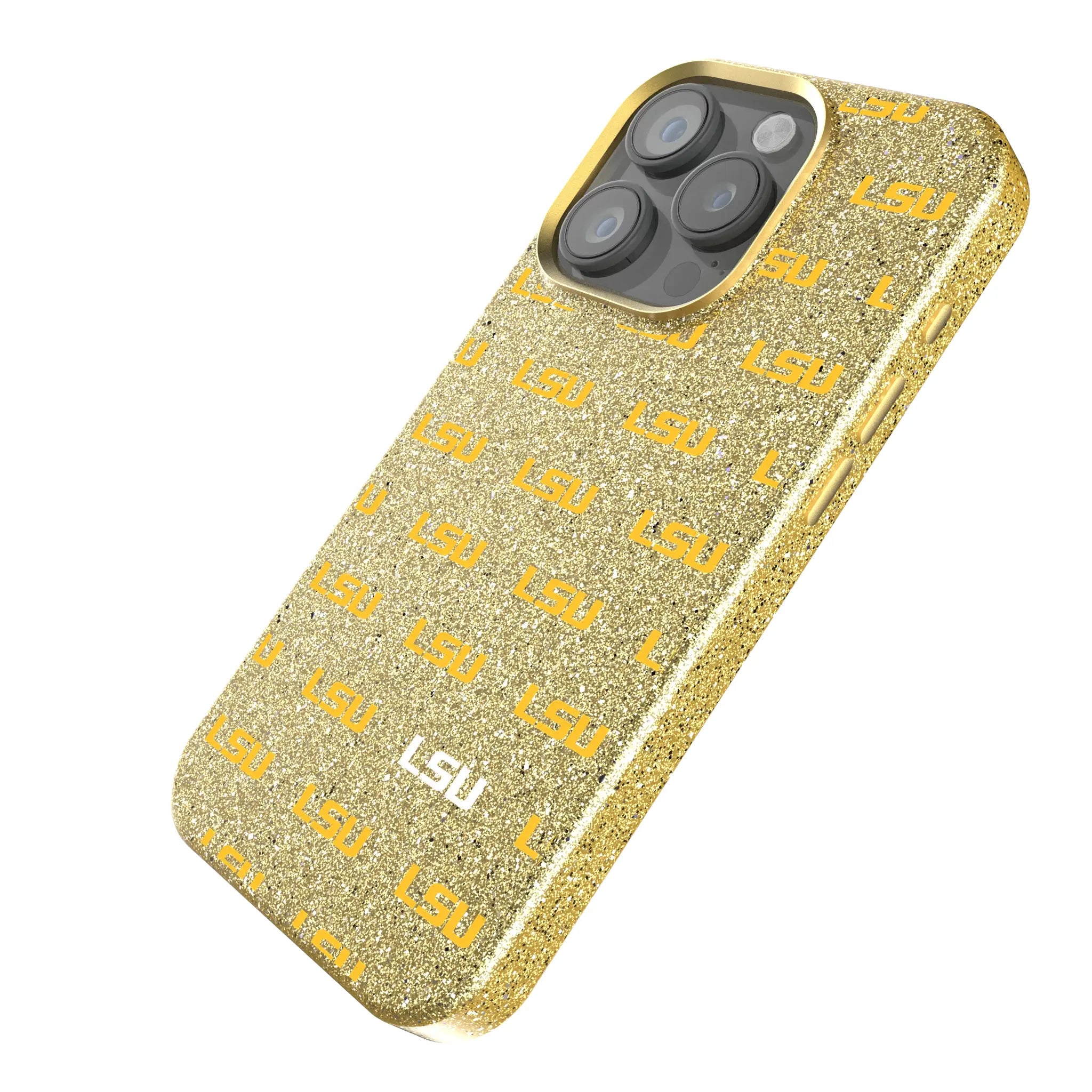Louisiana State University Tigers Fashion Pattern iPhone Bling Phone Case for Apple iPhone - Isometric View