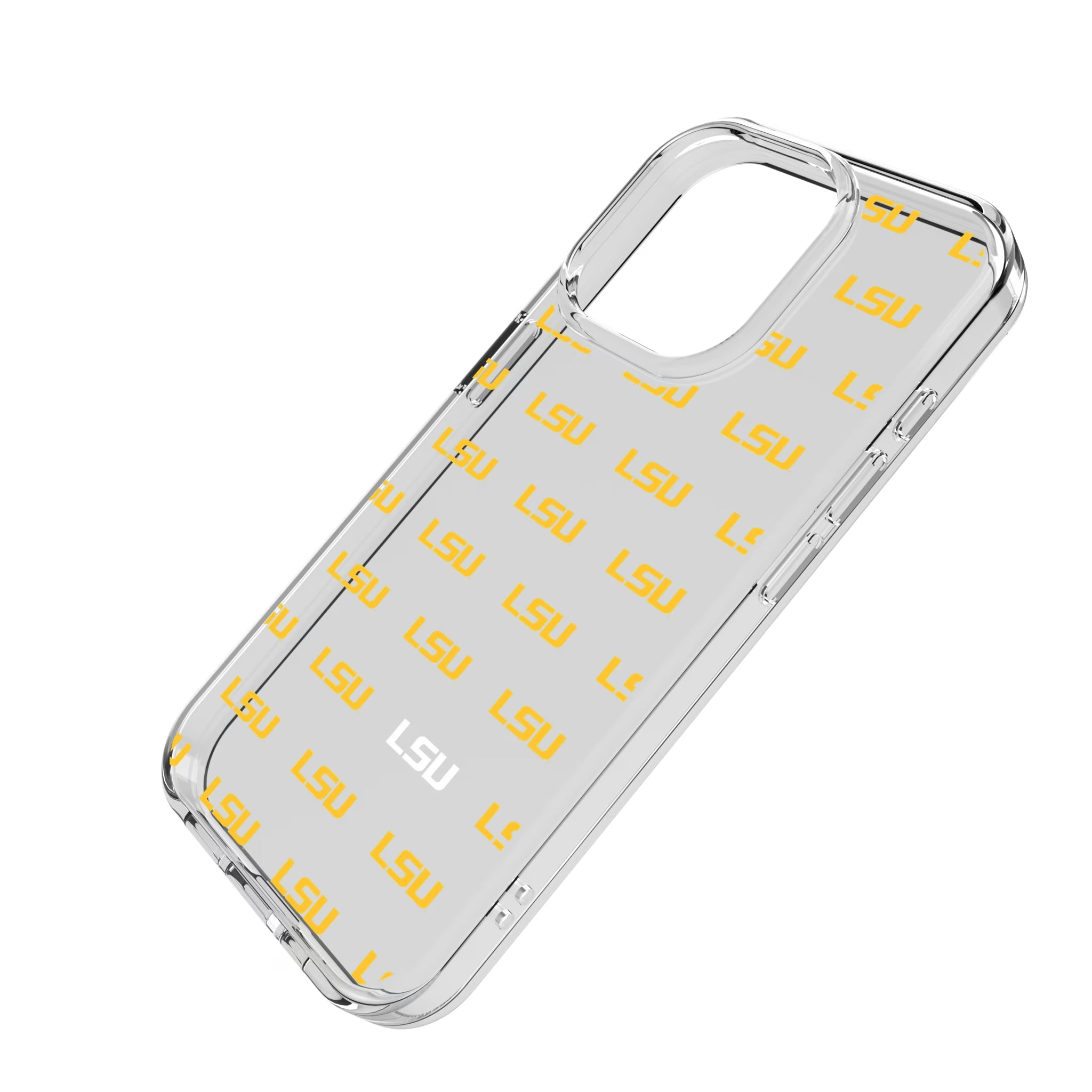 Louisiana State University Tigers Fashion Pattern iPhone Clear Phone Case for Apple iPhone - Isometric View