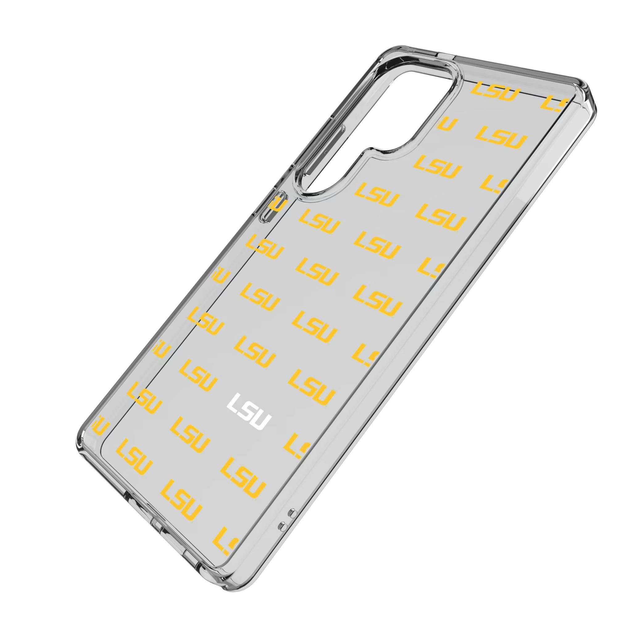 Louisiana State University Tigers Fashion Pattern Galaxy Clear Phone Case for Samsung Galaxy - Isometric View