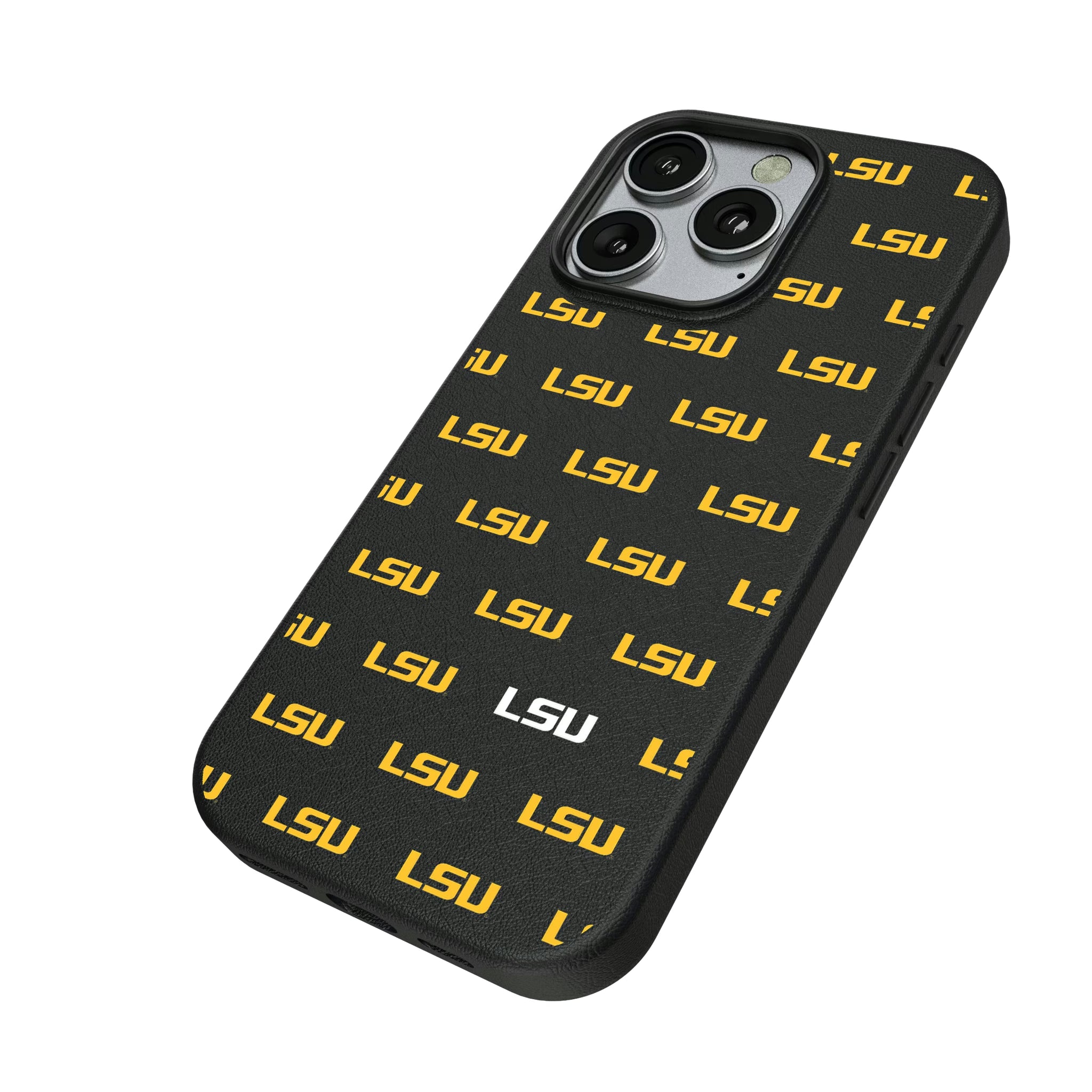 Louisiana State University Tigers Fashion Pattern iPhone MagSafe Compatible Phone Case for Apple iPhone - Isometric View