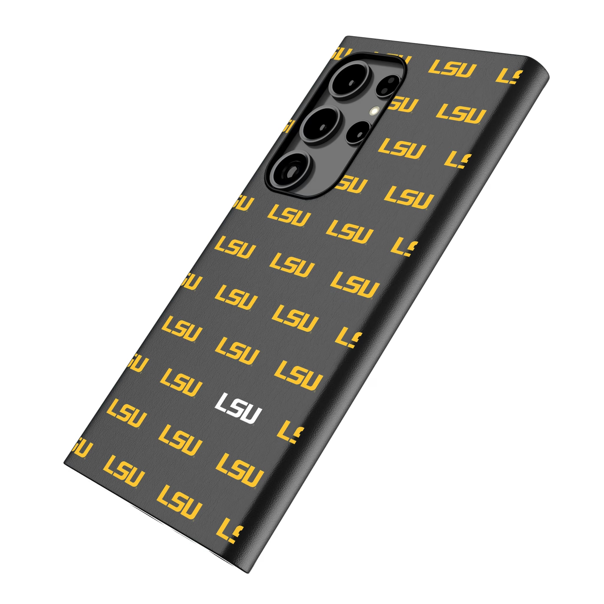 Louisiana State University Tigers Fashion Pattern Galaxy MagSafe Compatible Phone Case for Samsung Galaxy - Isometric View