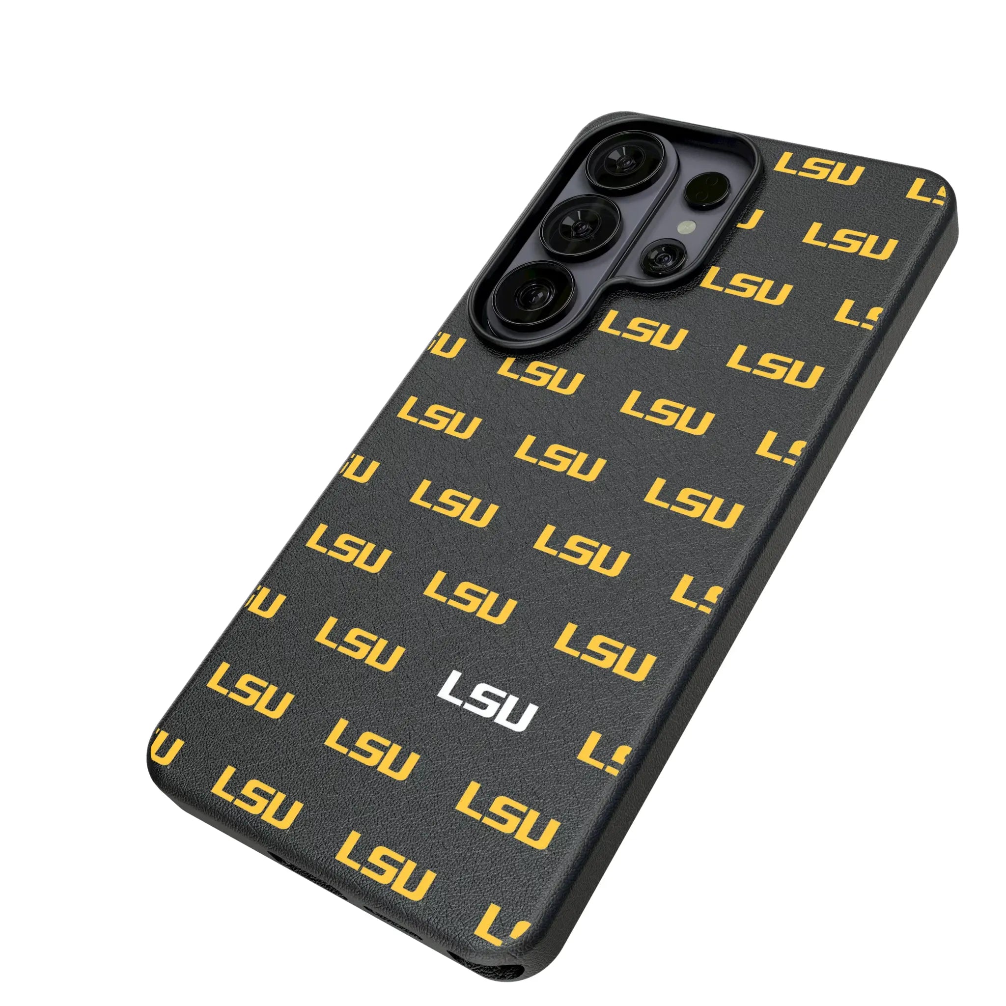 Louisiana State University Tigers Fashion Pattern Galaxy MagSafe Compatible Phone Case for Samsung Galaxy - Isometric View#Device_Galaxy S26 Ultra