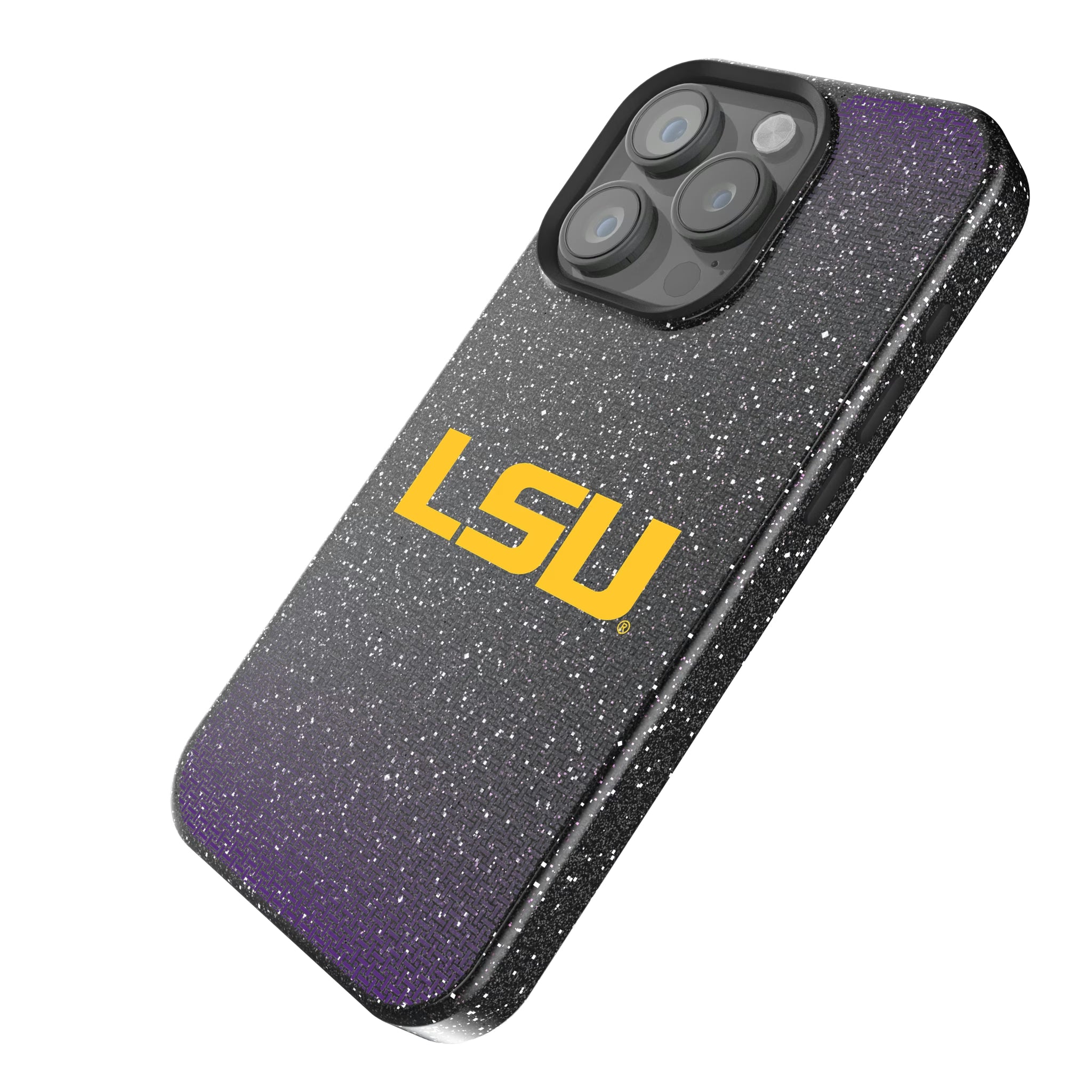 Louisiana State University Tigers Linen iPhone Bling Phone Case for Apple iPhone - Isometric View
