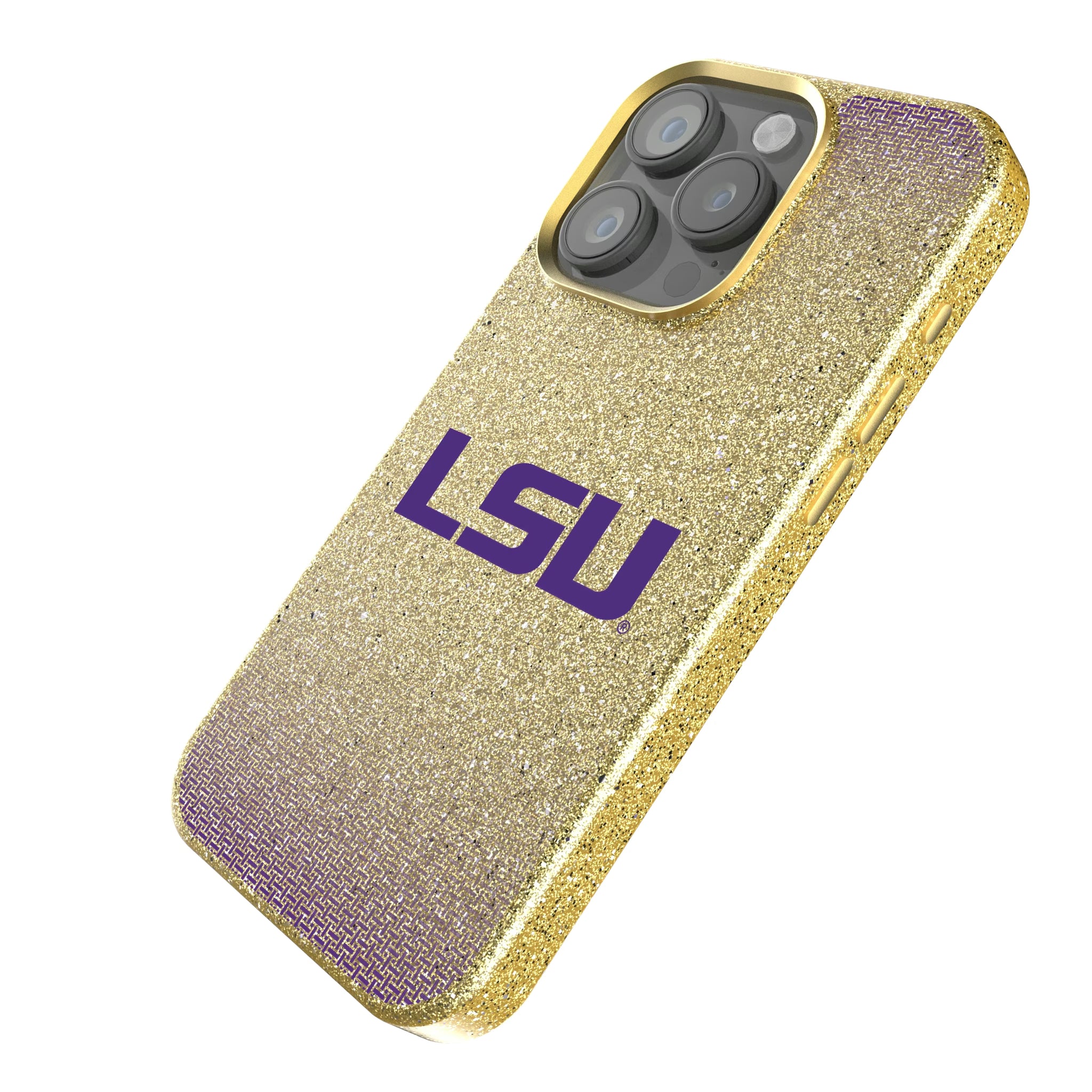 Louisiana State University Tigers Linen iPhone Bling Phone Case for Apple iPhone - Isometric View