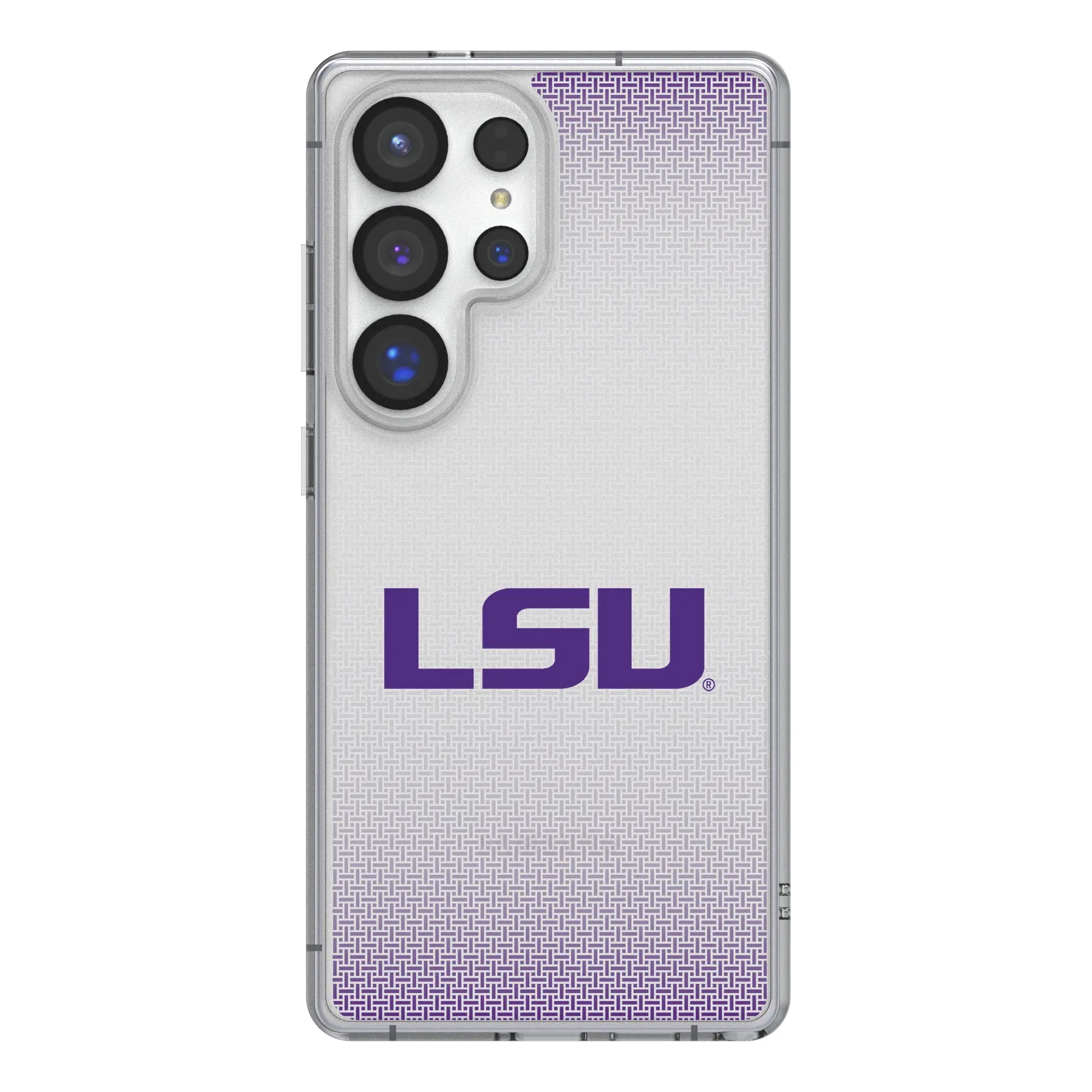 Louisiana State University Tigers Linen Galaxy Clear Phone Case for Samsung Galaxy#Device_Galaxy S25 Ultra