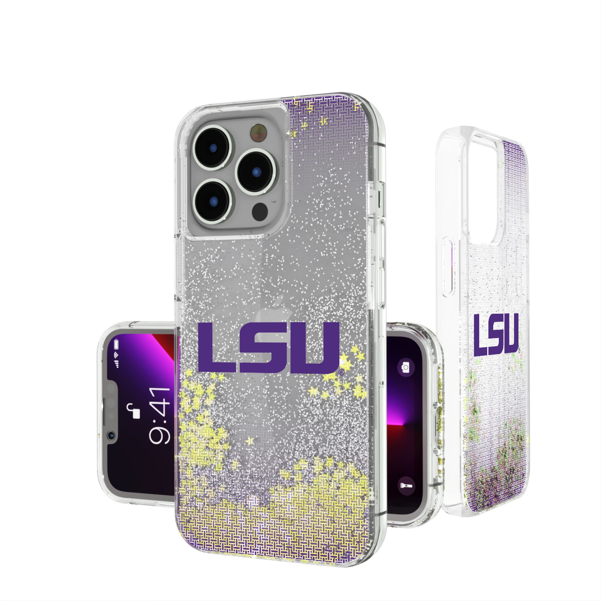 Louisiana State University Tigers Linen iPhone Glitter Phone Case for Apple iPhone