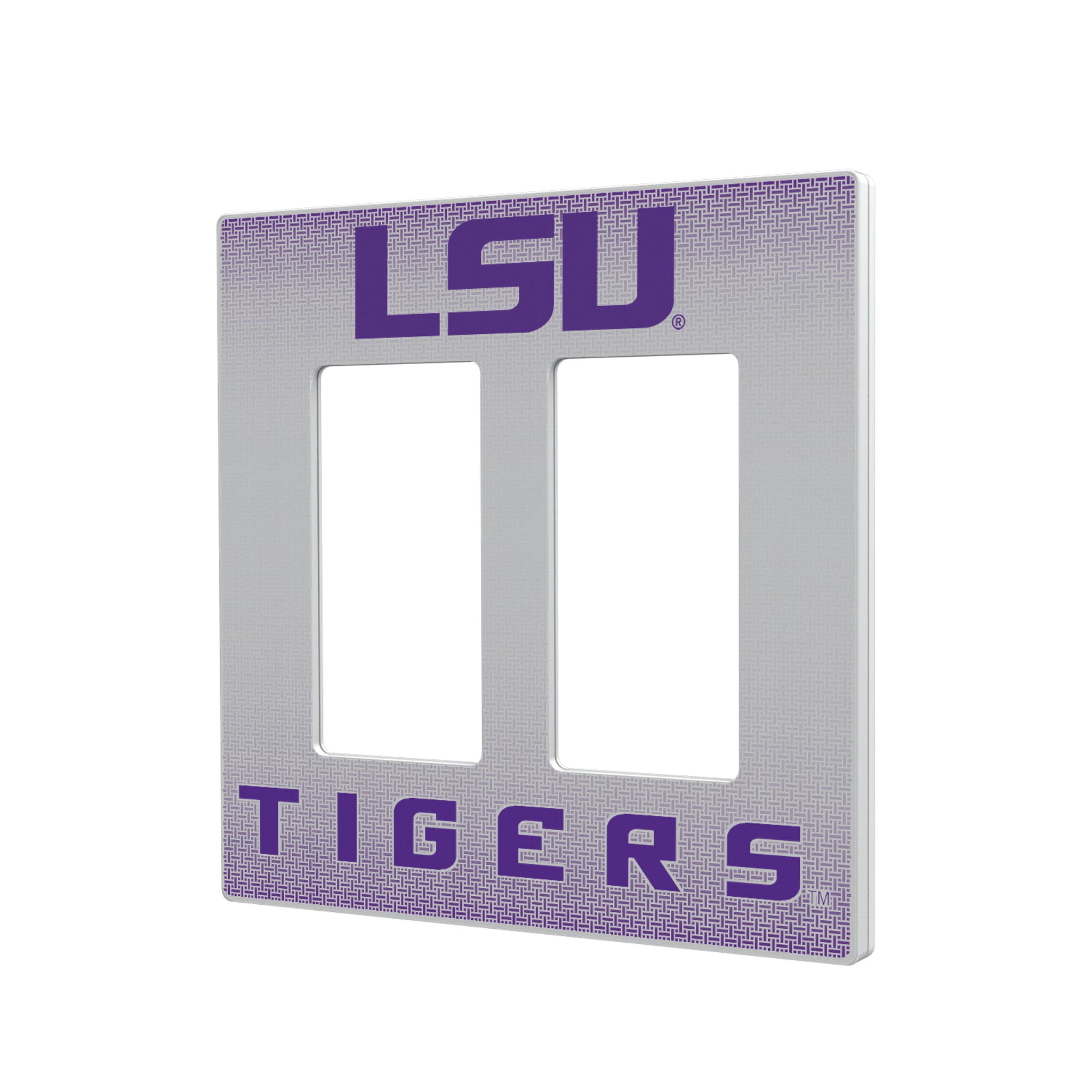 Louisiana State University Tigers Linen Hidden-Screw Light Switch Plate#Style_Double Rocker