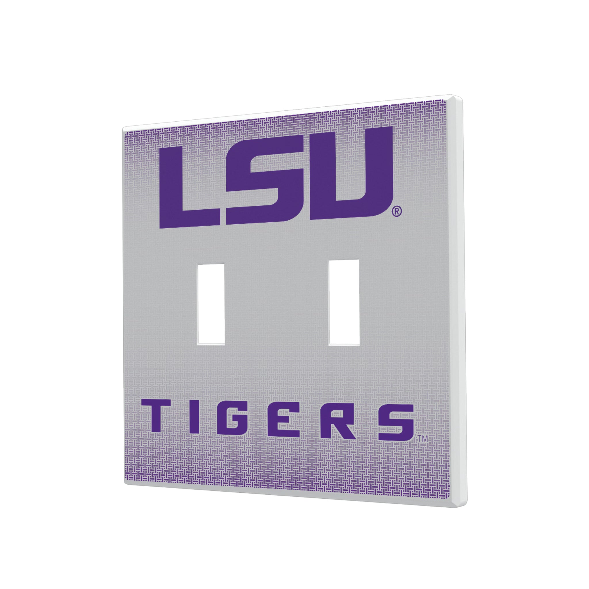 Louisiana State University Tigers Linen Hidden-Screw Light Switch Plate#Style_Double Toggle