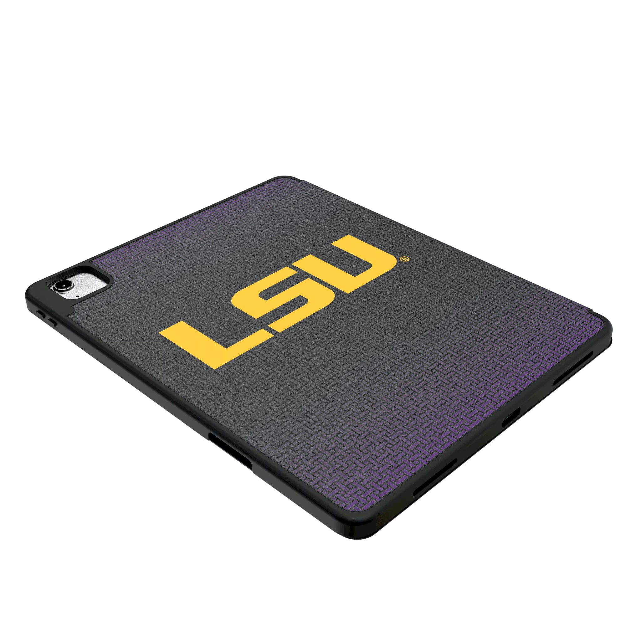 Louisiana State University Tigers Linen iPad Tablet Case for Apple iPad - Isometric View