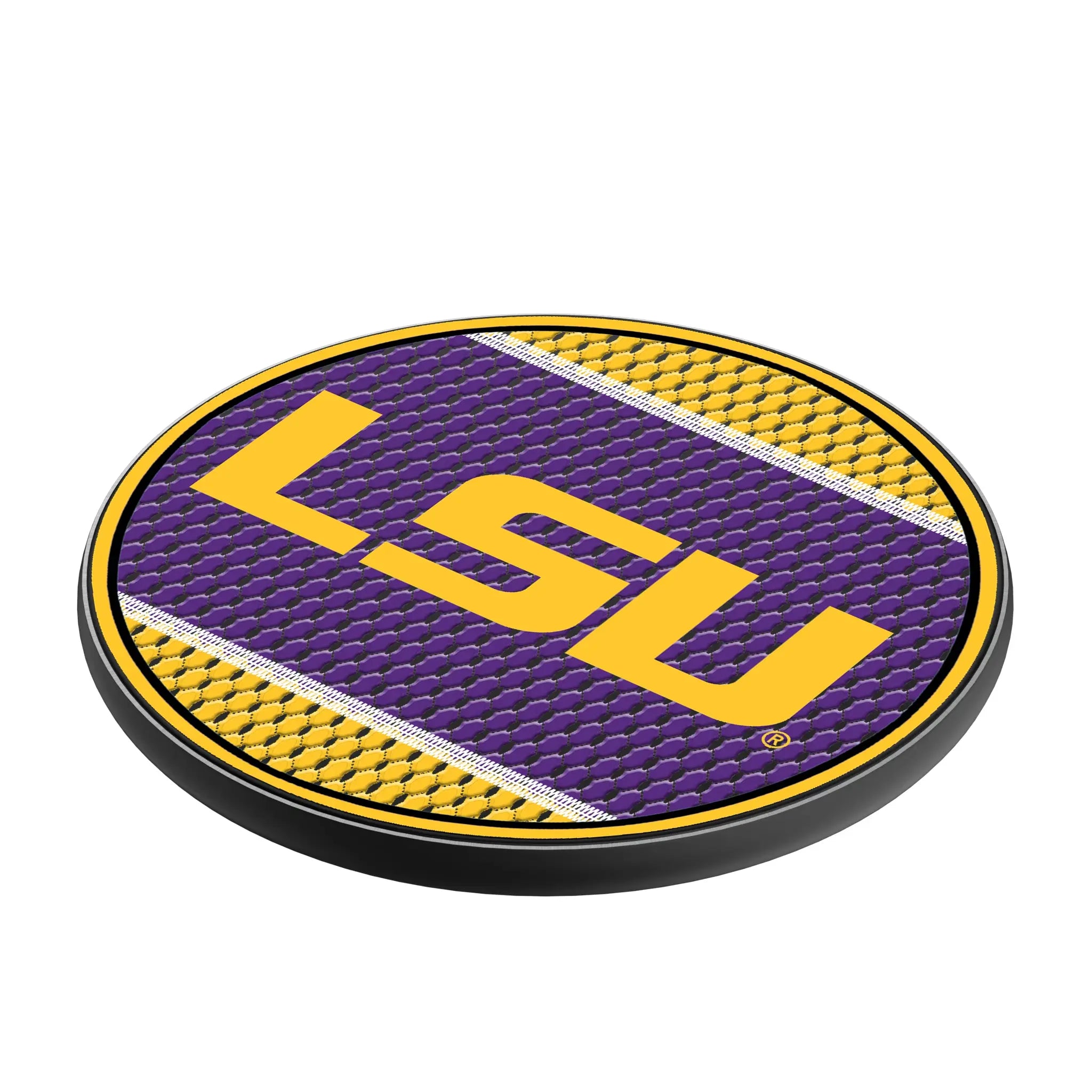 Louisiana State University Tigers Mesh 15-Watt Wireless Charger - Isometric View