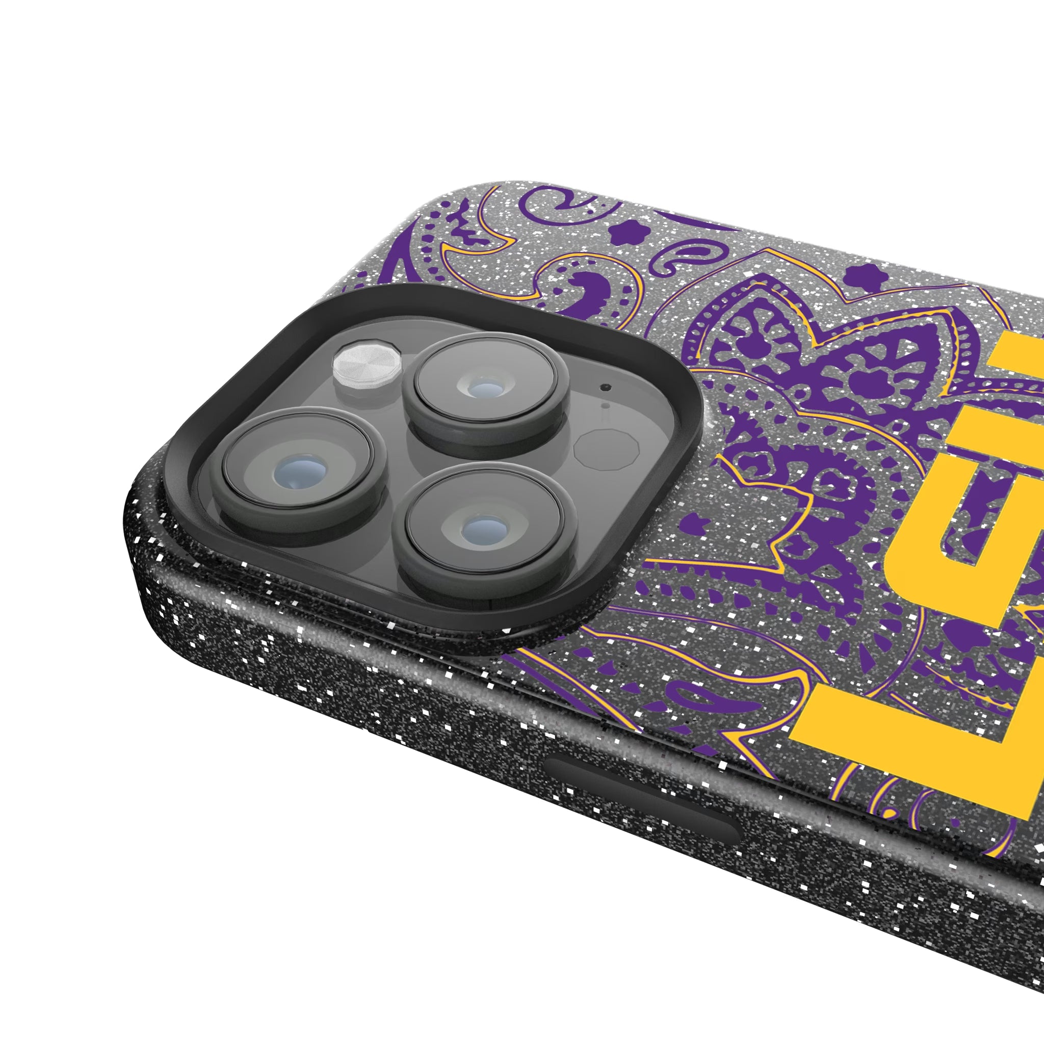 Louisiana State University Tigers Paisley iPhone Bling Phone Case for Apple iPhone - Detail
