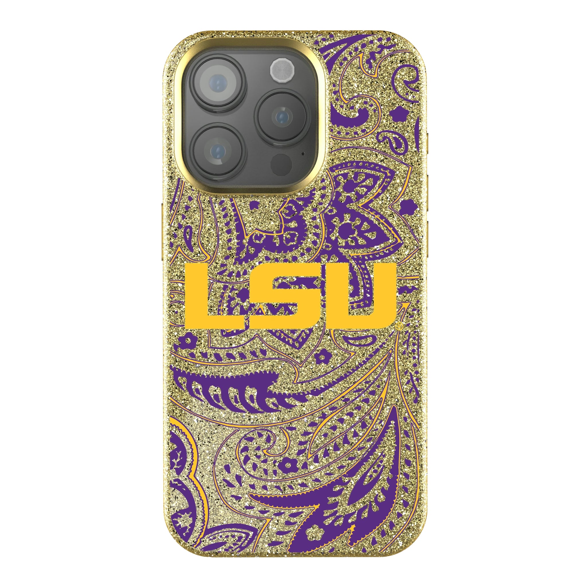 Louisiana State University Tigers Paisley iPhone Bling Phone Case for Apple iPhone