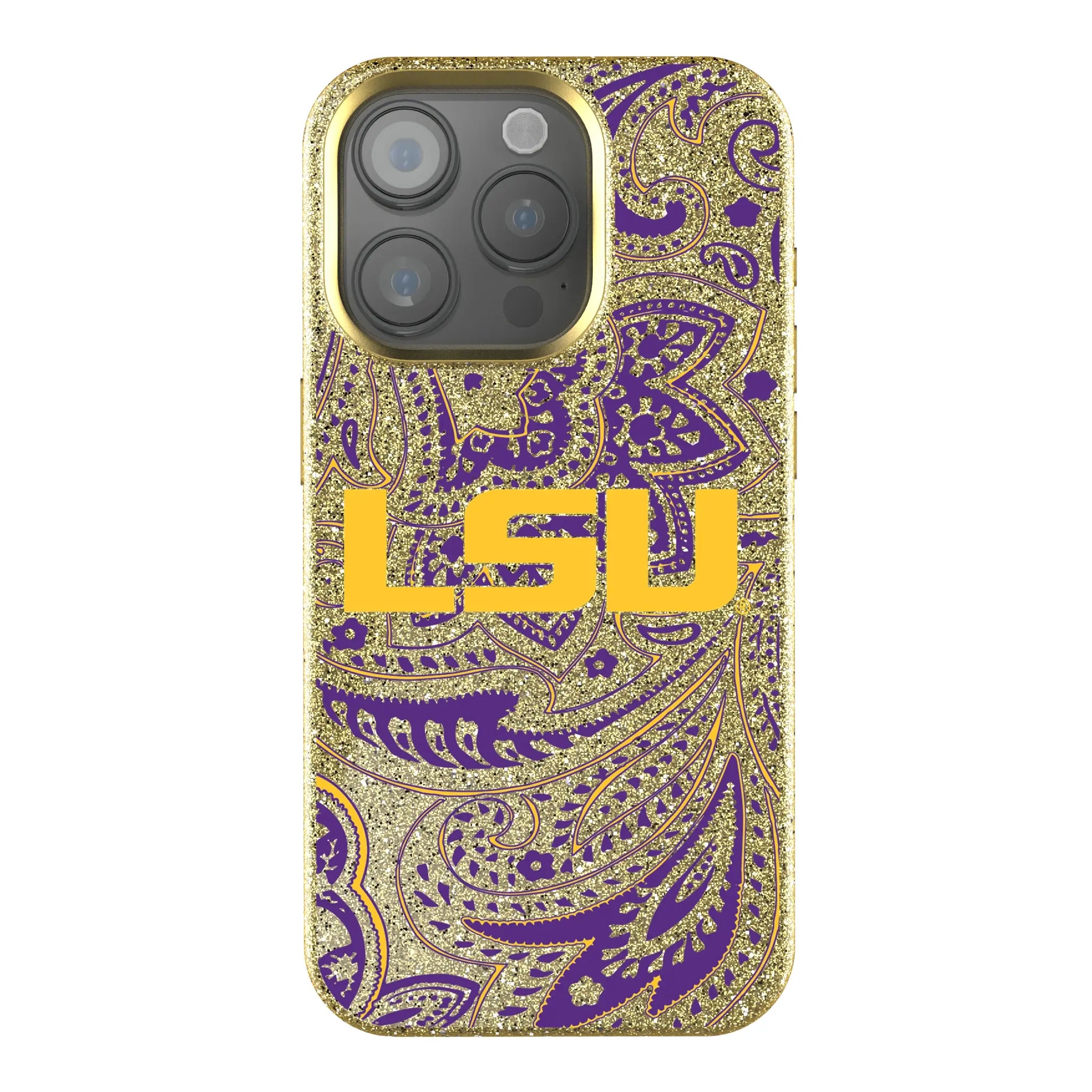 Louisiana State University Tigers Paisley iPhone Bling Phone Case for Apple iPhone