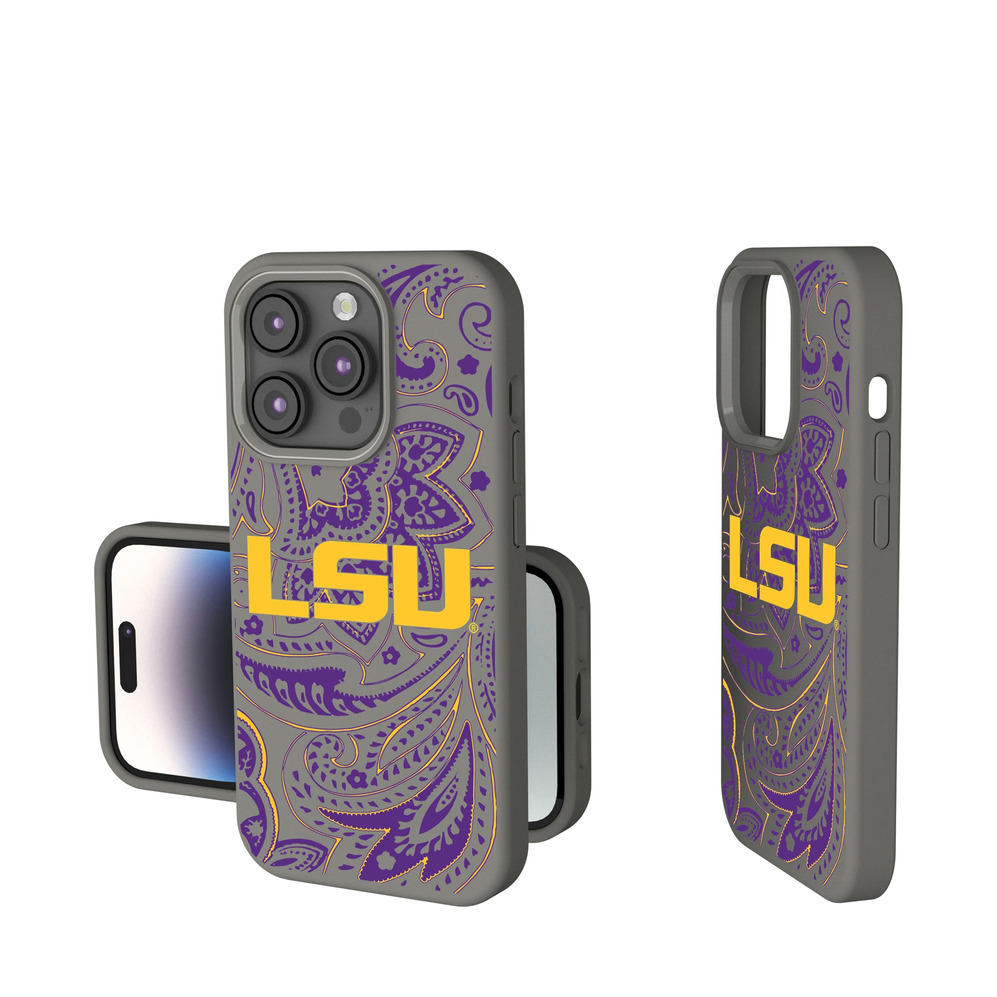 Louisiana State University Tigers Paisley iPhone Soft Touch Phone Case for Apple iPhone
