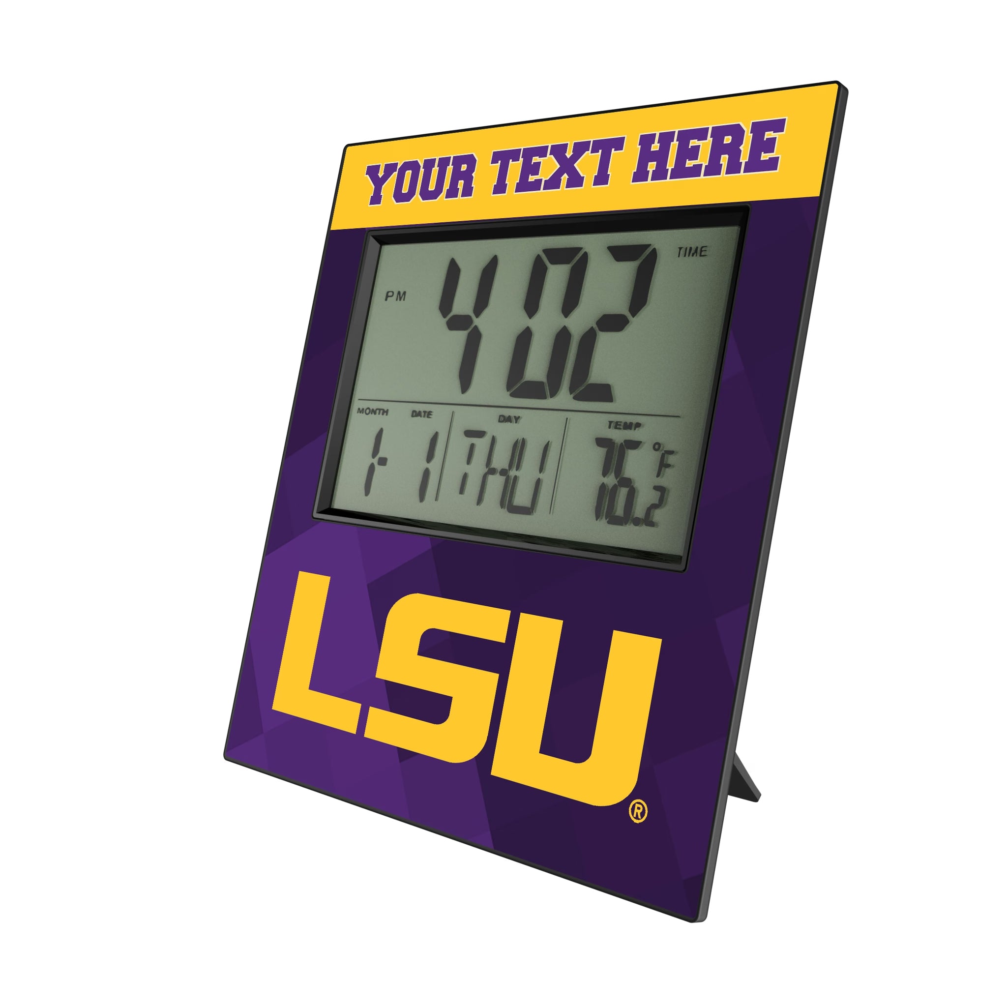 Louisiana State University Tigers Personalized Color Block Wall Clock