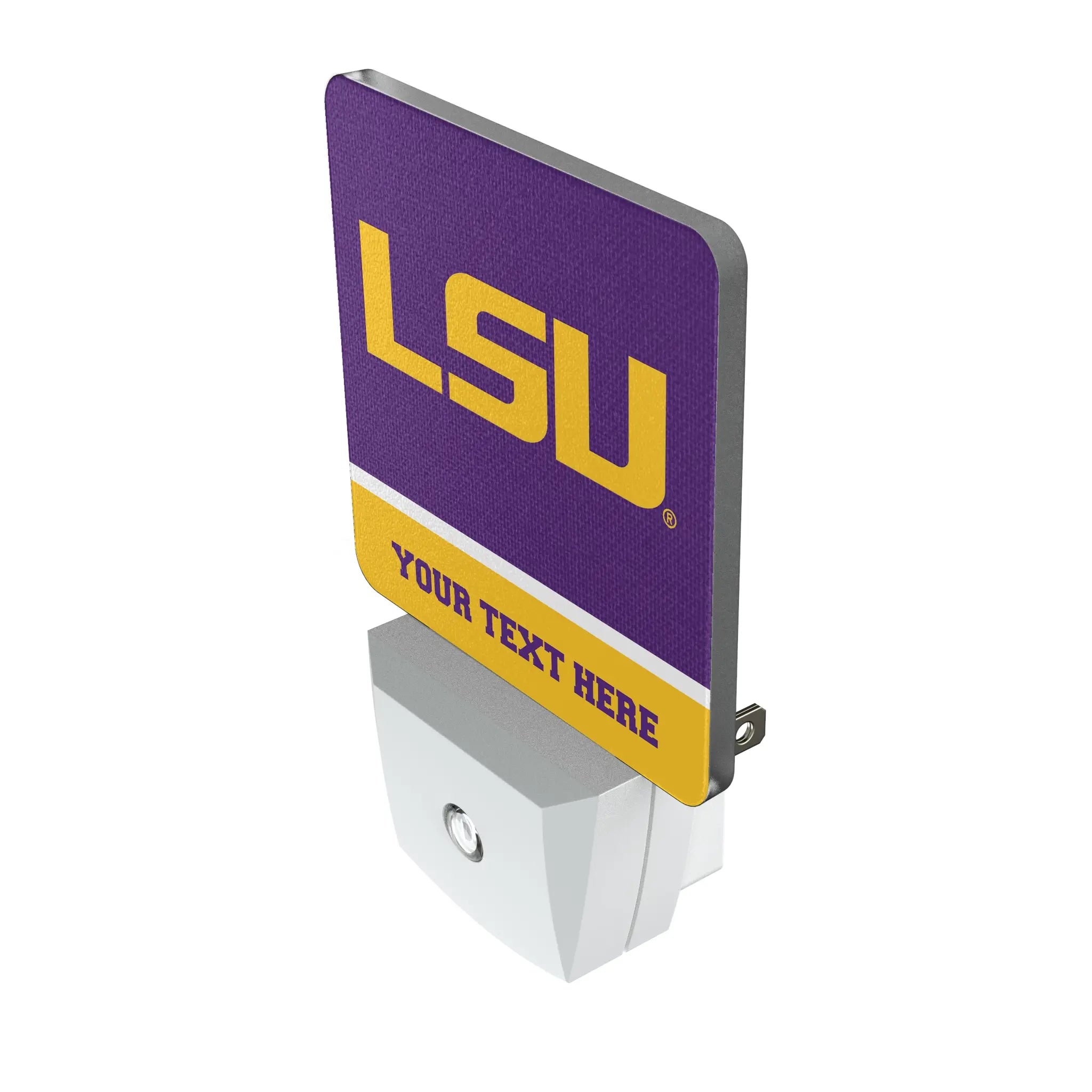 Louisiana State University Tigers Personalized Endzone Solid Night Light 2-Pack - Isometric View