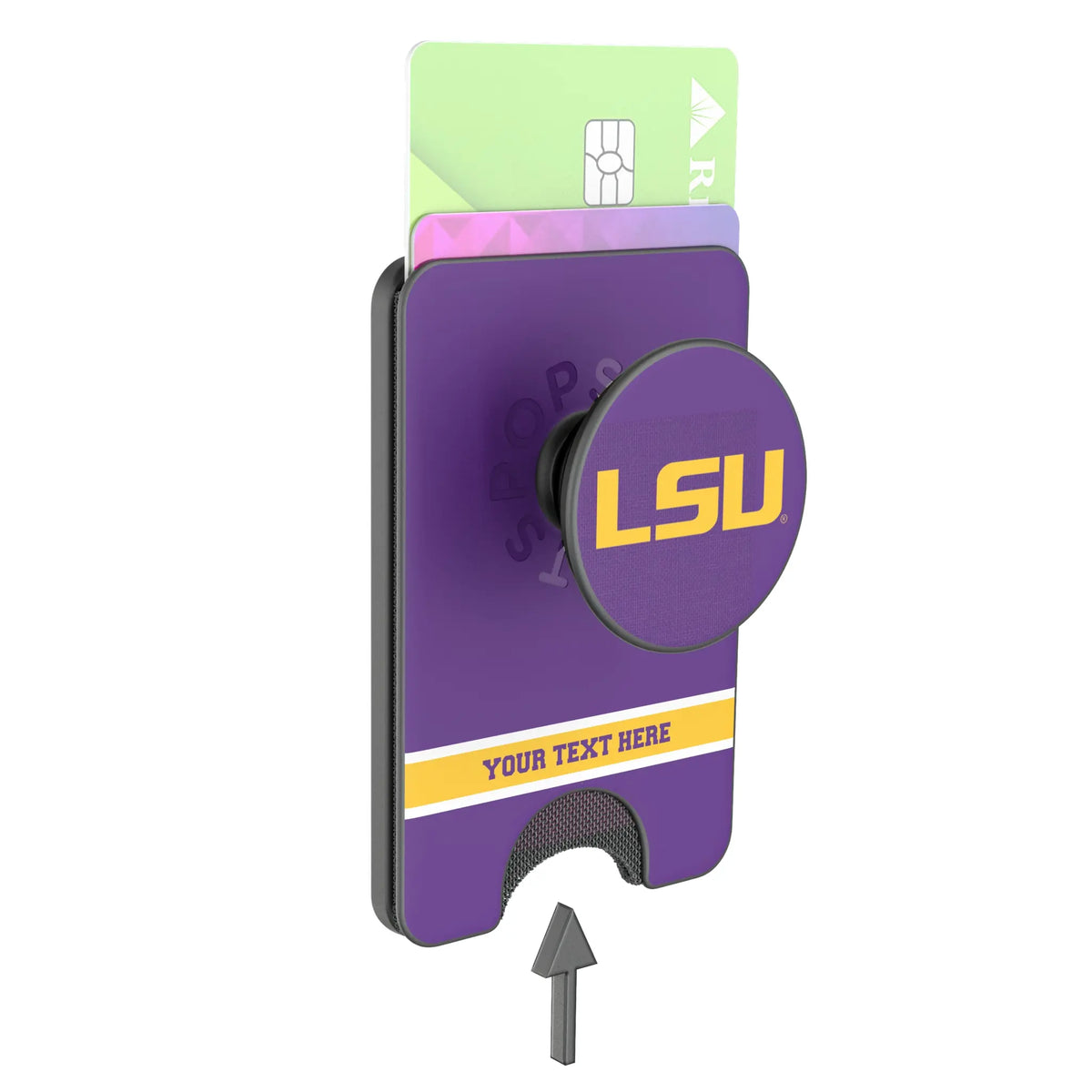 Louisiana State University Tigers Personalized Endzone Solid Popsockets Wallet Magnetic - Detail