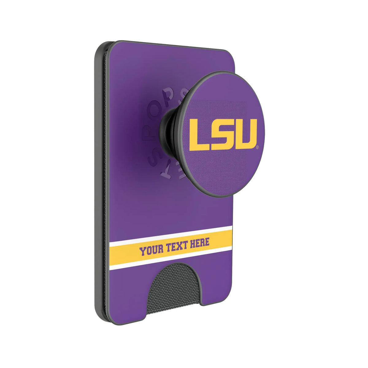 Louisiana State University Tigers Personalized Endzone Solid Popsockets Wallet Magnetic