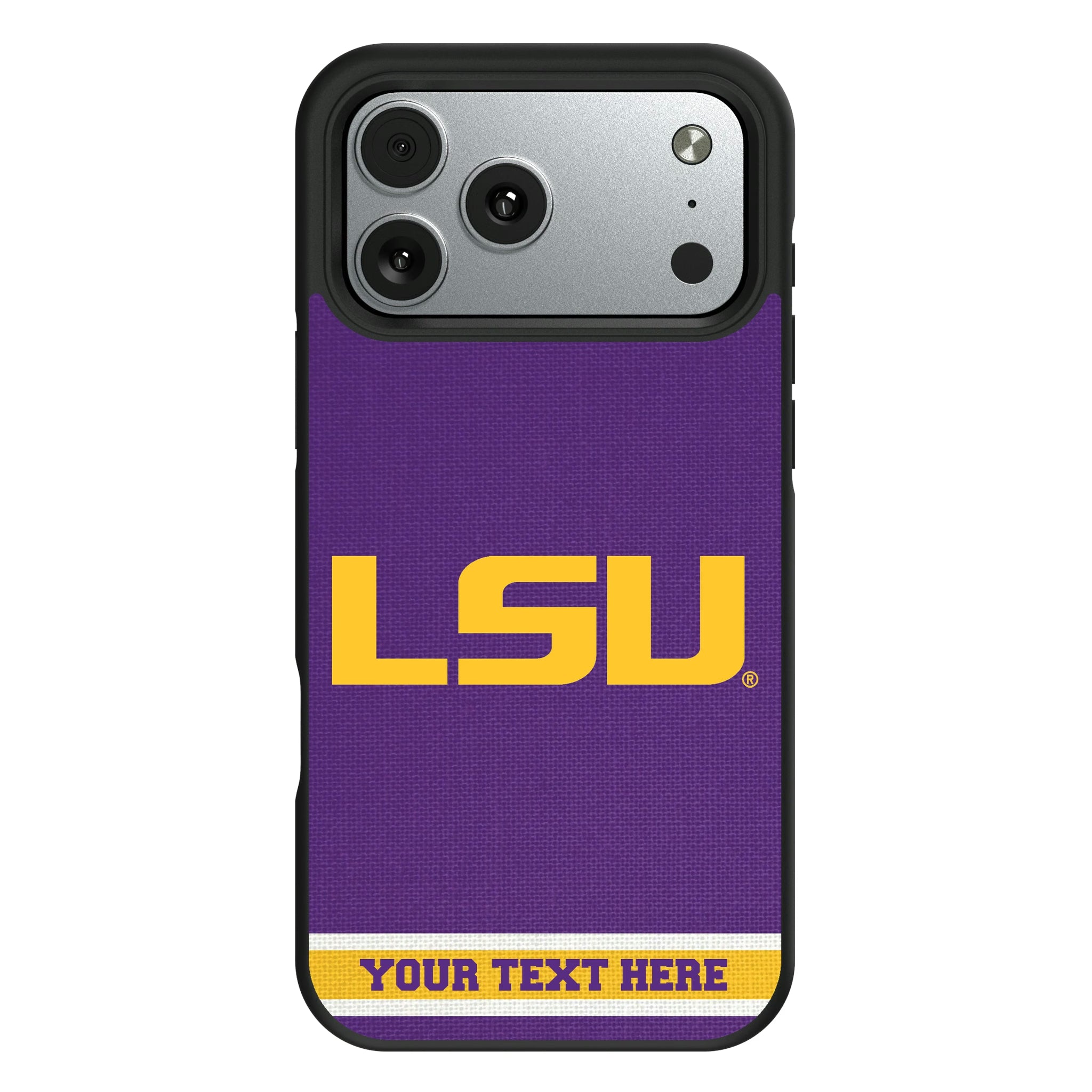 Louisiana State University Tigers Personalized Stripe iPhone Bump Phone Case for Apple iPhone#Device_iPhone 17 Pro Max