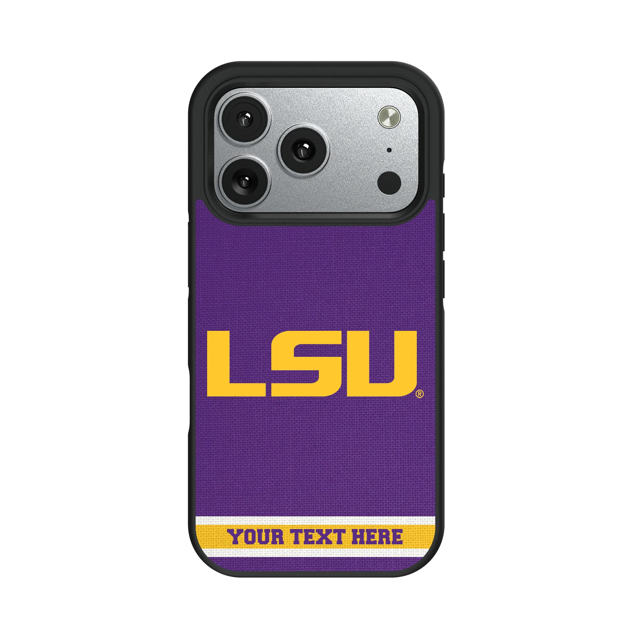 Louisiana State University Tigers Personalized Stripe iPhone Bump Phone Case for Apple iPhone#Device_iPhone 17 Pro