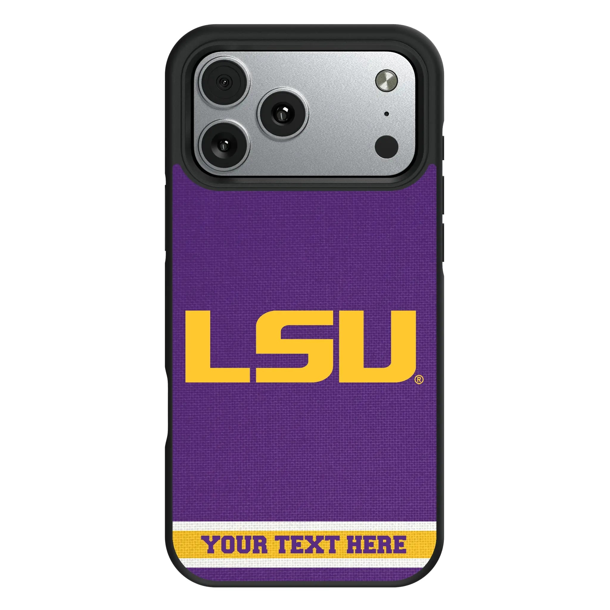 Louisiana State University Tigers Personalized Stripe iPhone Bump Phone Case for Apple iPhone#Device_iPhone 17 Pro Max