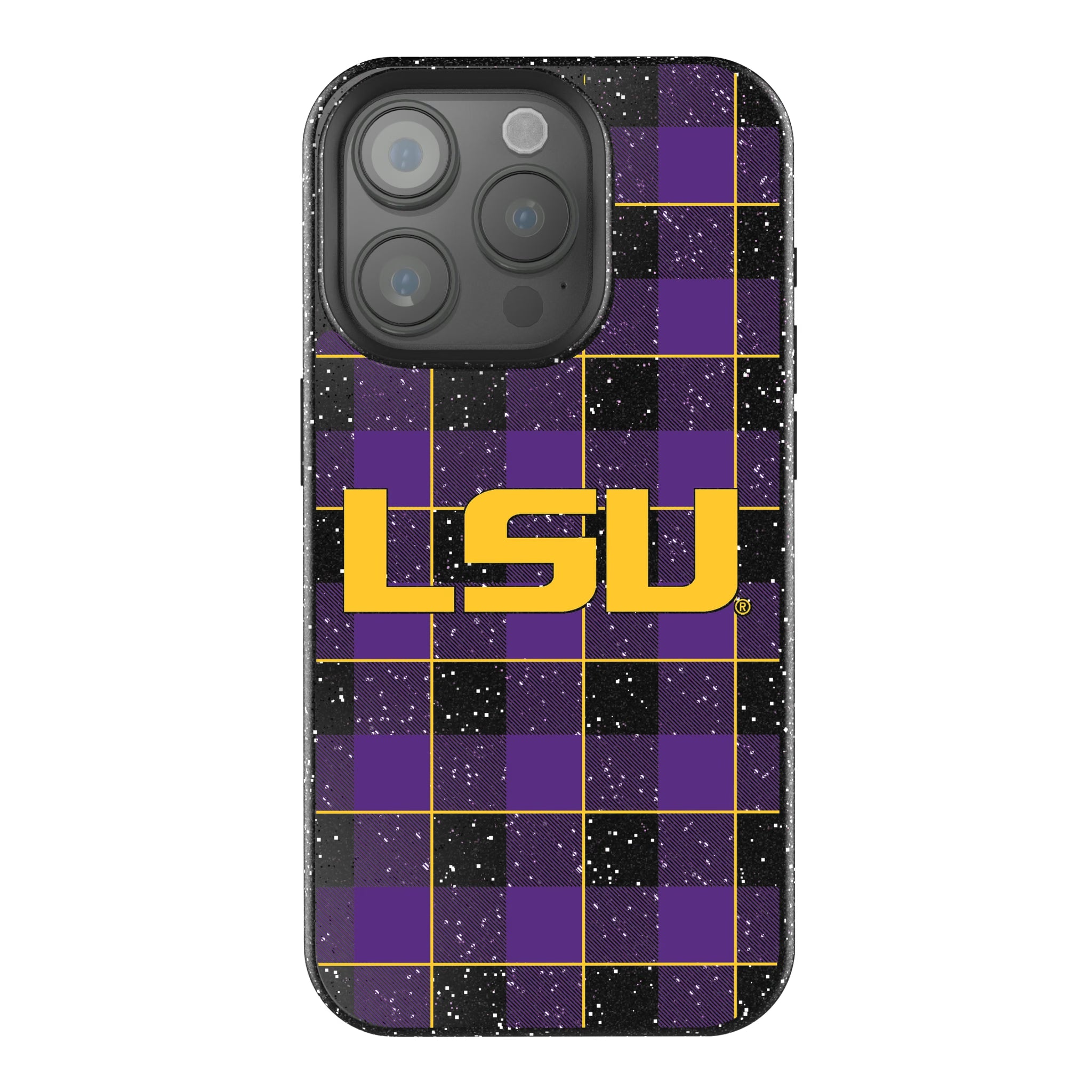 Louisiana State University Tigers Plaid iPhone Bling Phone Case for Apple iPhone