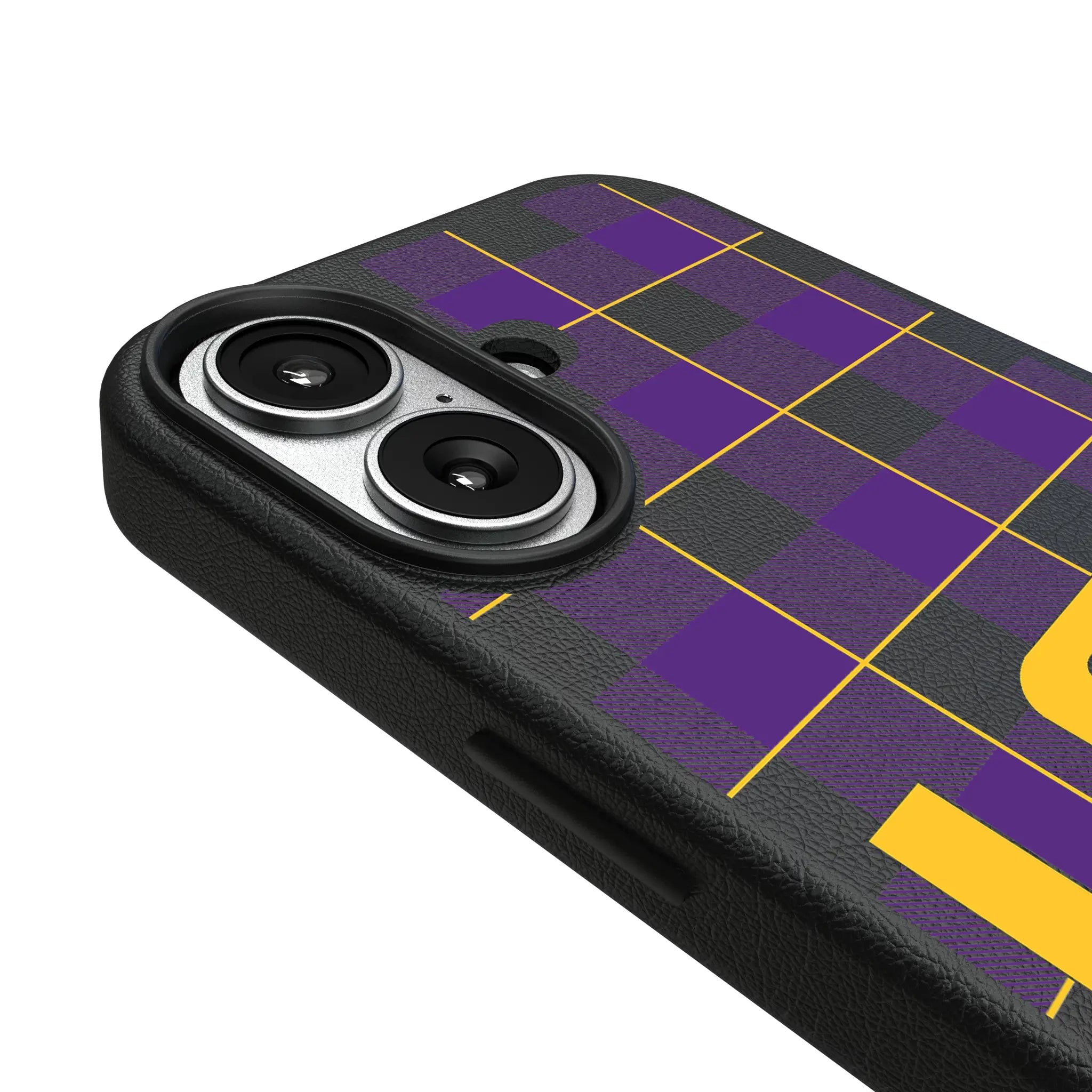 Louisiana State University Tigers Plaid iPhone MagSafe Compatible Phone Case for Apple iPhone - Detail#Device_iPhone 17