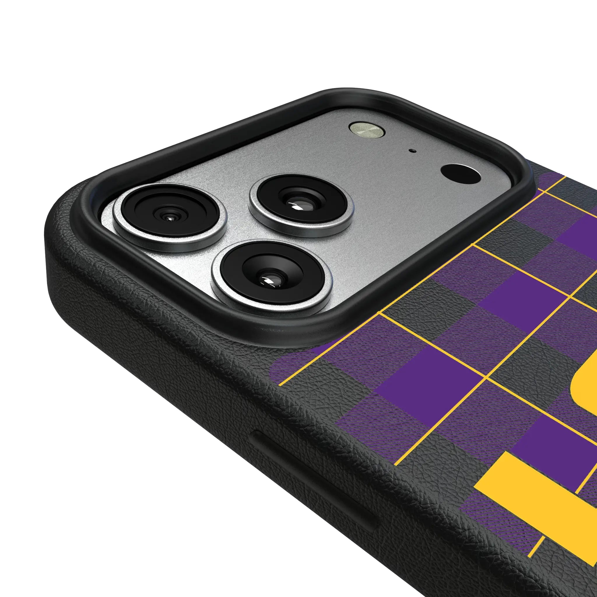 Louisiana State University Tigers Plaid iPhone MagSafe Compatible Phone Case for Apple iPhone - Detail#Device_iPhone 17 Pro Max