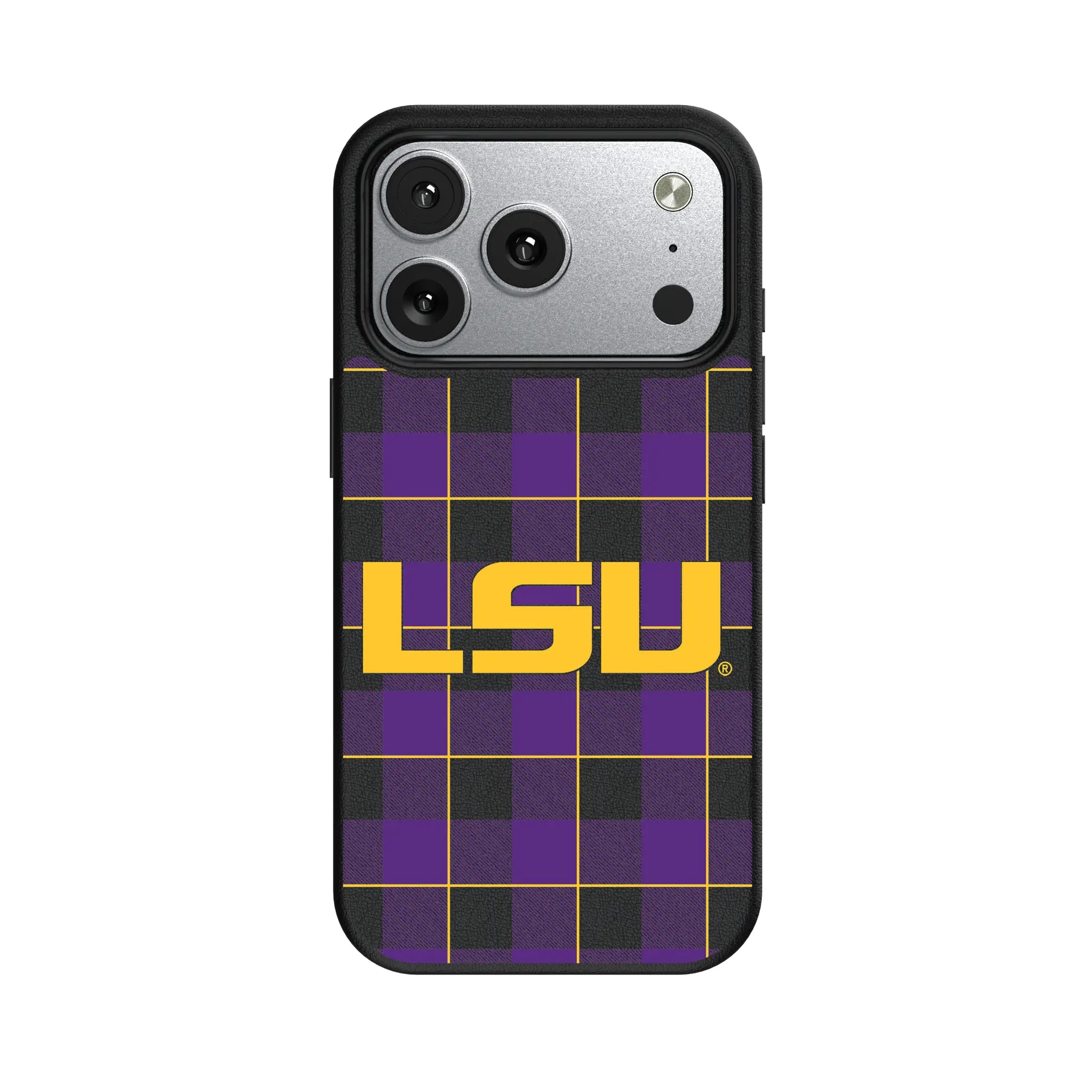 Louisiana State University Tigers Plaid iPhone MagSafe Compatible Phone Case for Apple iPhone#Device_iPhone 17 Pro
