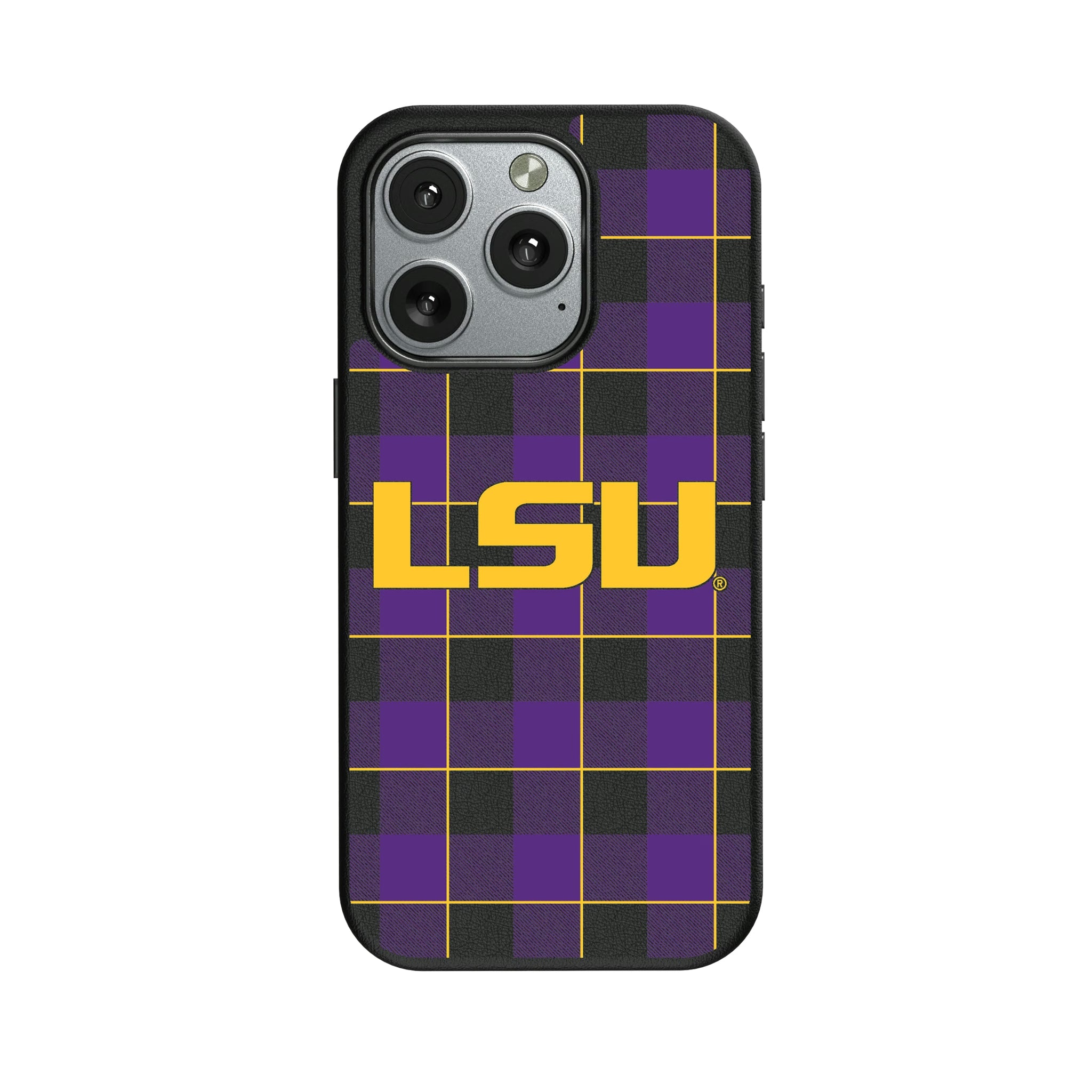 Louisiana State University Tigers Plaid iPhone MagSafe Compatible Phone Case for Apple iPhone