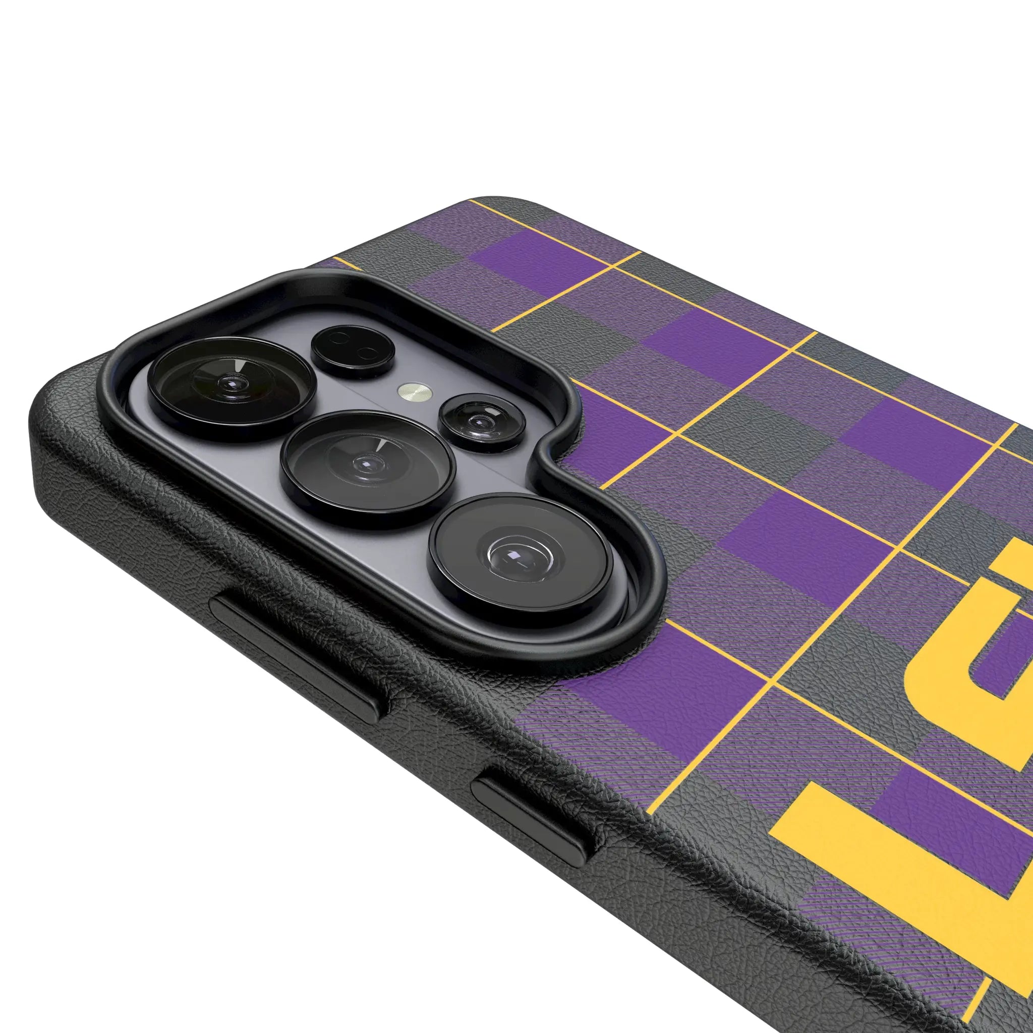 Louisiana State University Tigers Plaid Galaxy MagSafe Compatible Phone Case for Samsung Galaxy - Detail#Device_Galaxy S26 Ultra