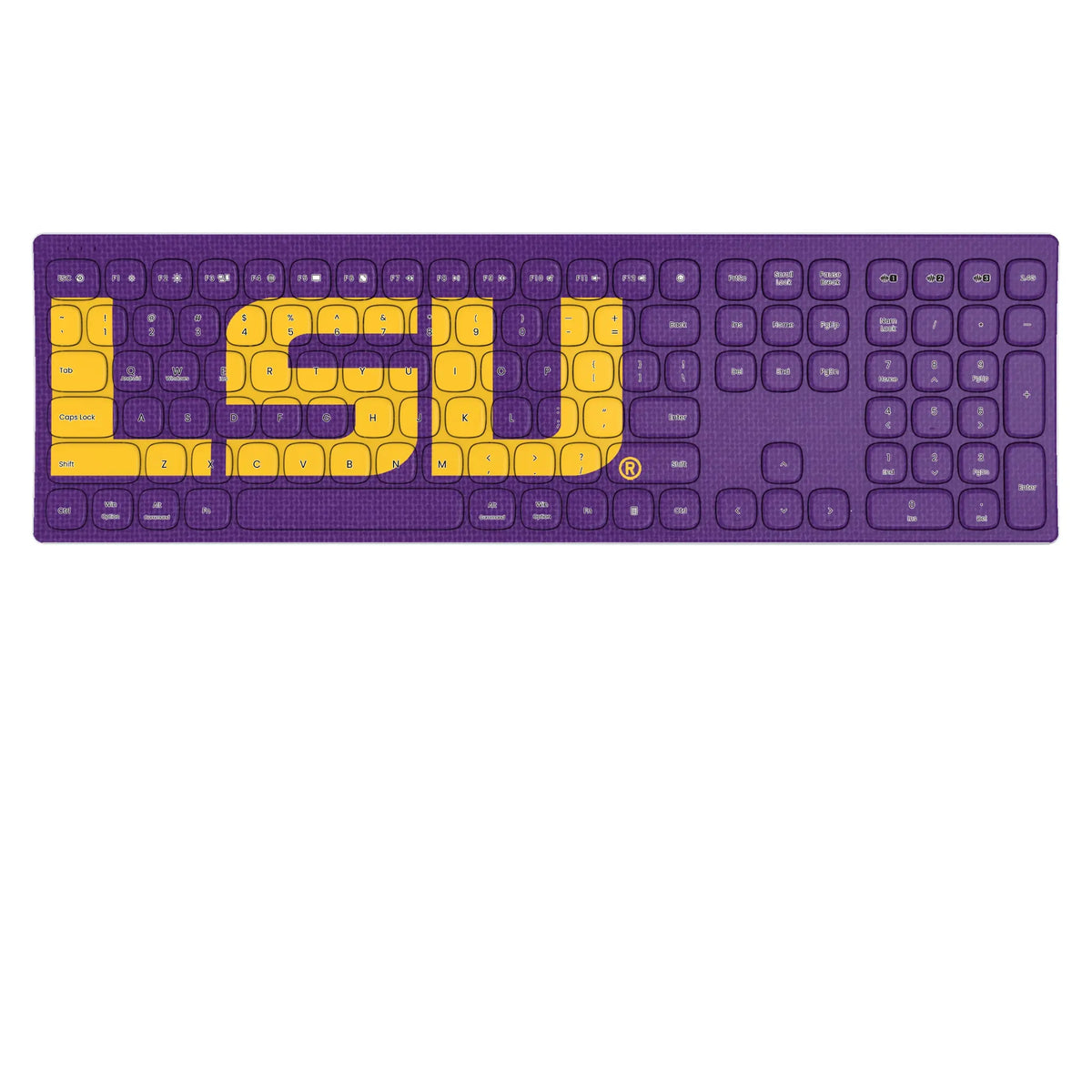 Louisiana State University Tigers Solid KKB605 Curved Wireless Keyboard
