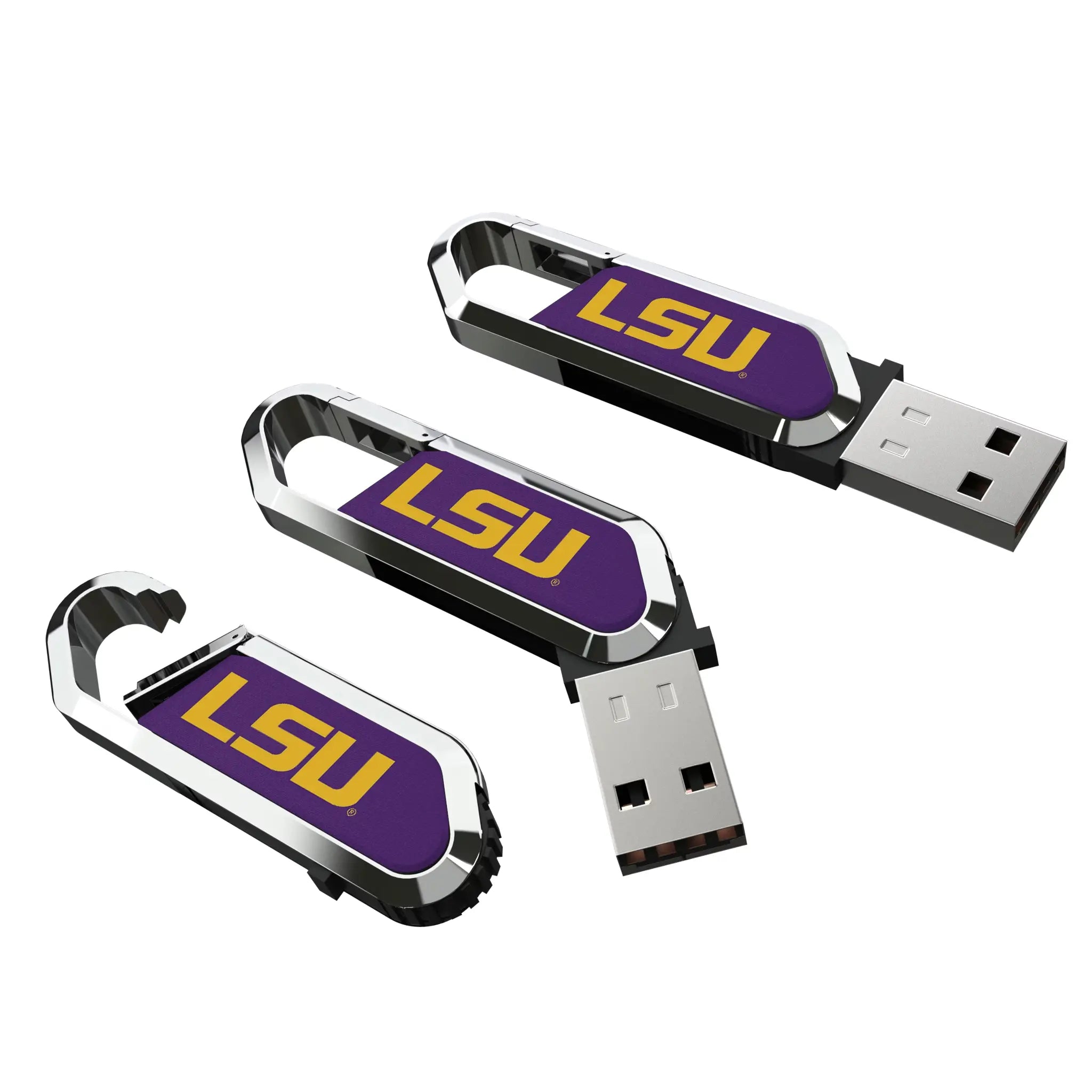 Louisiana State University Tigers Solid USB 64GB Clip Style Flash Drive