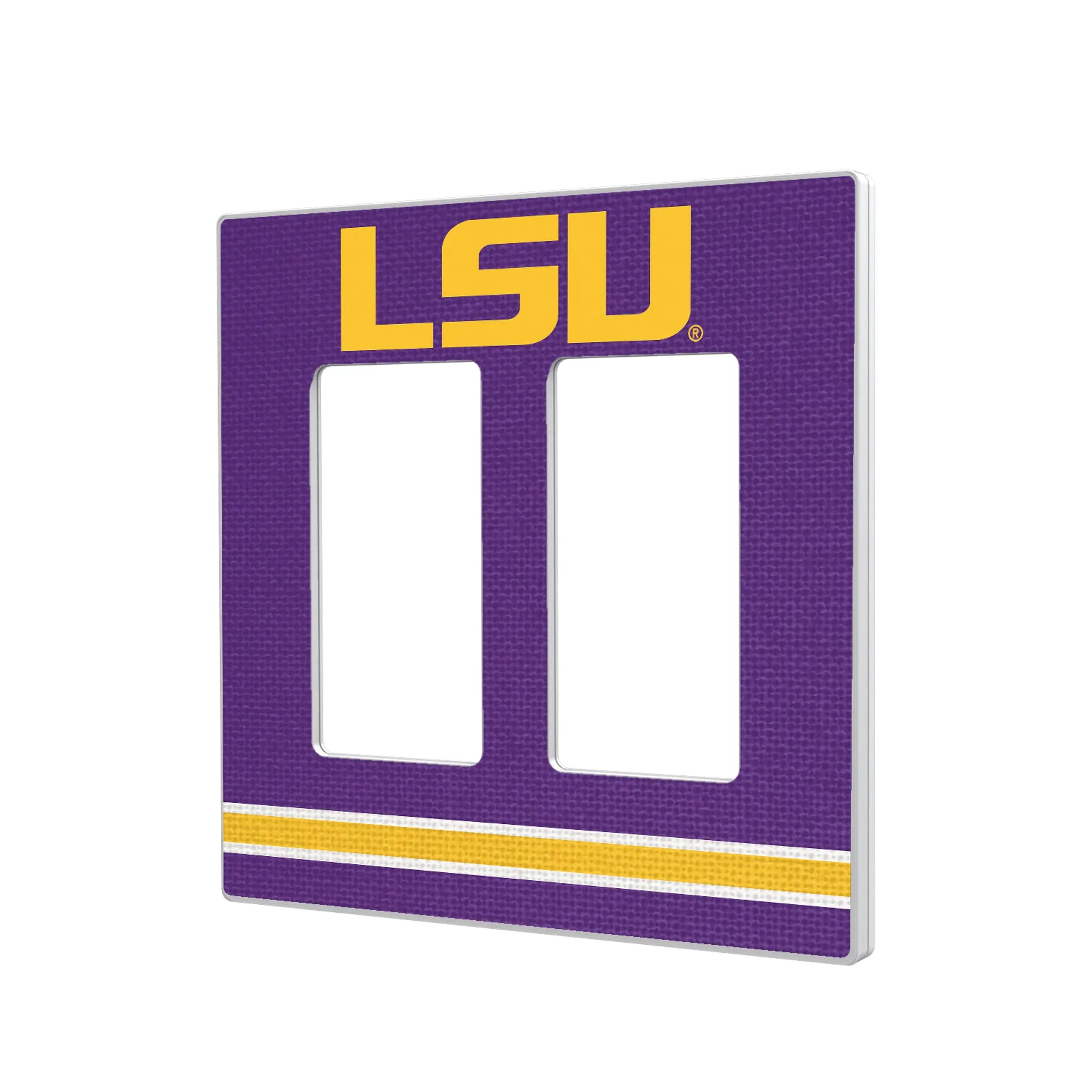 Louisiana State University Tigers Stripe Hidden-Screw Light Switch Plate#Style_Double Rocker