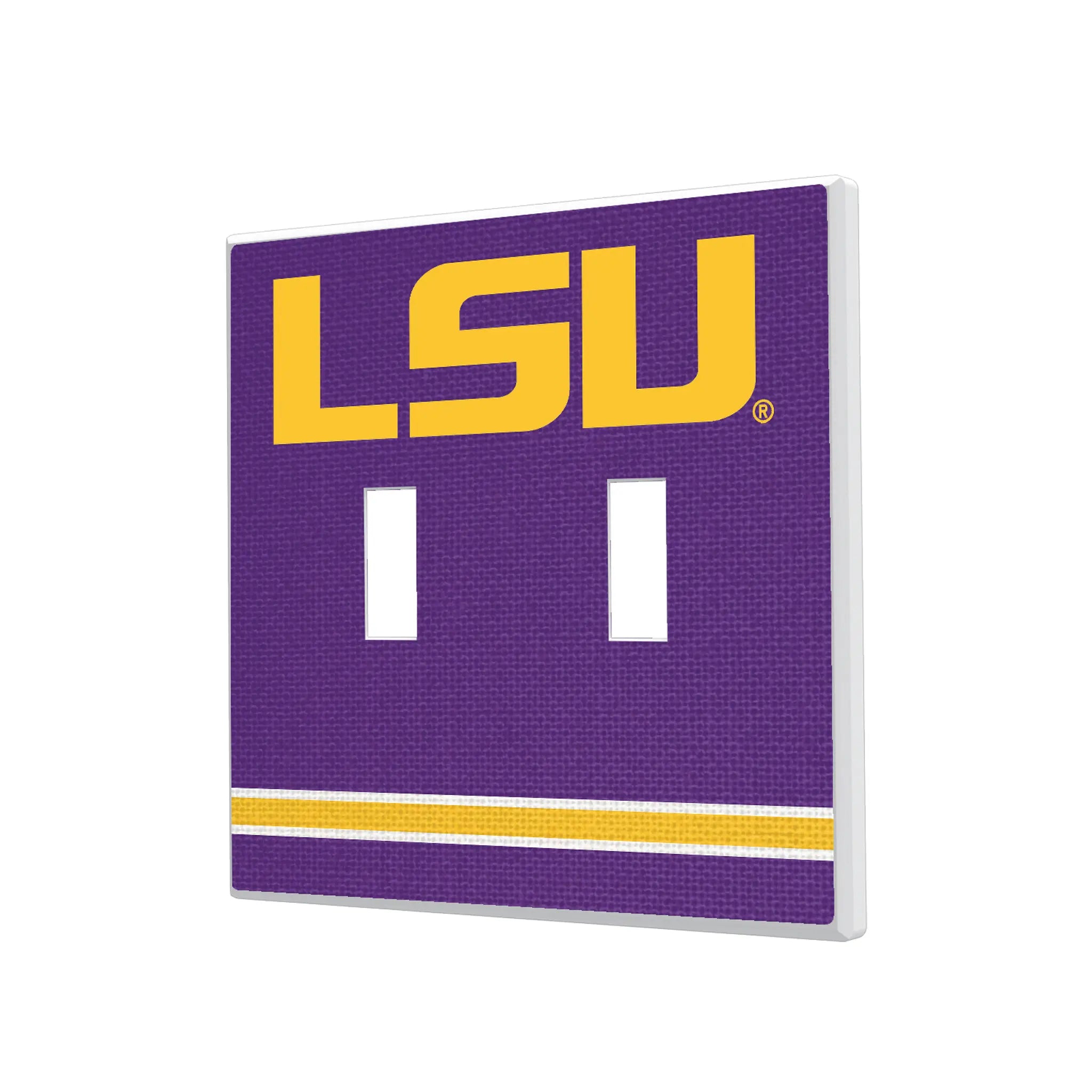 Louisiana State University Tigers Stripe Hidden-Screw Light Switch Plate#Style_Double Toggle