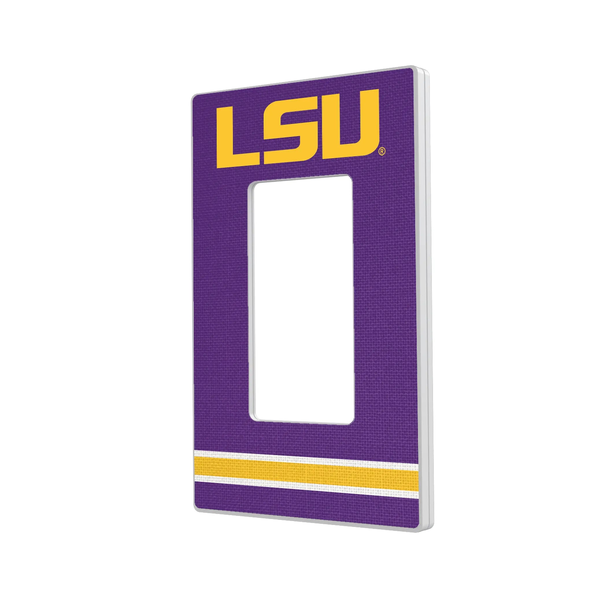 Louisiana State University Tigers Stripe Hidden-Screw Light Switch Plate#Style_Single Rocker