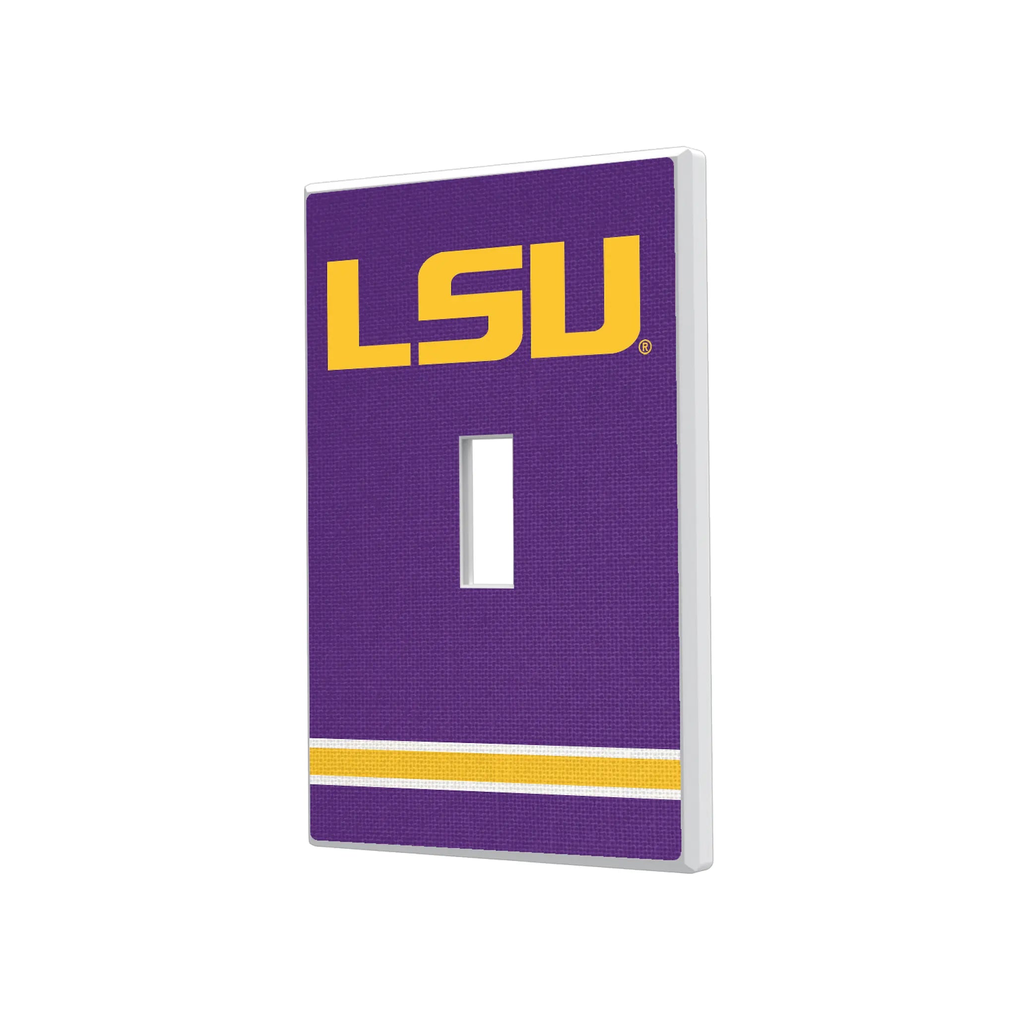 Louisiana State University Tigers Stripe Hidden-Screw Light Switch Plate#Style_Single Toggle
