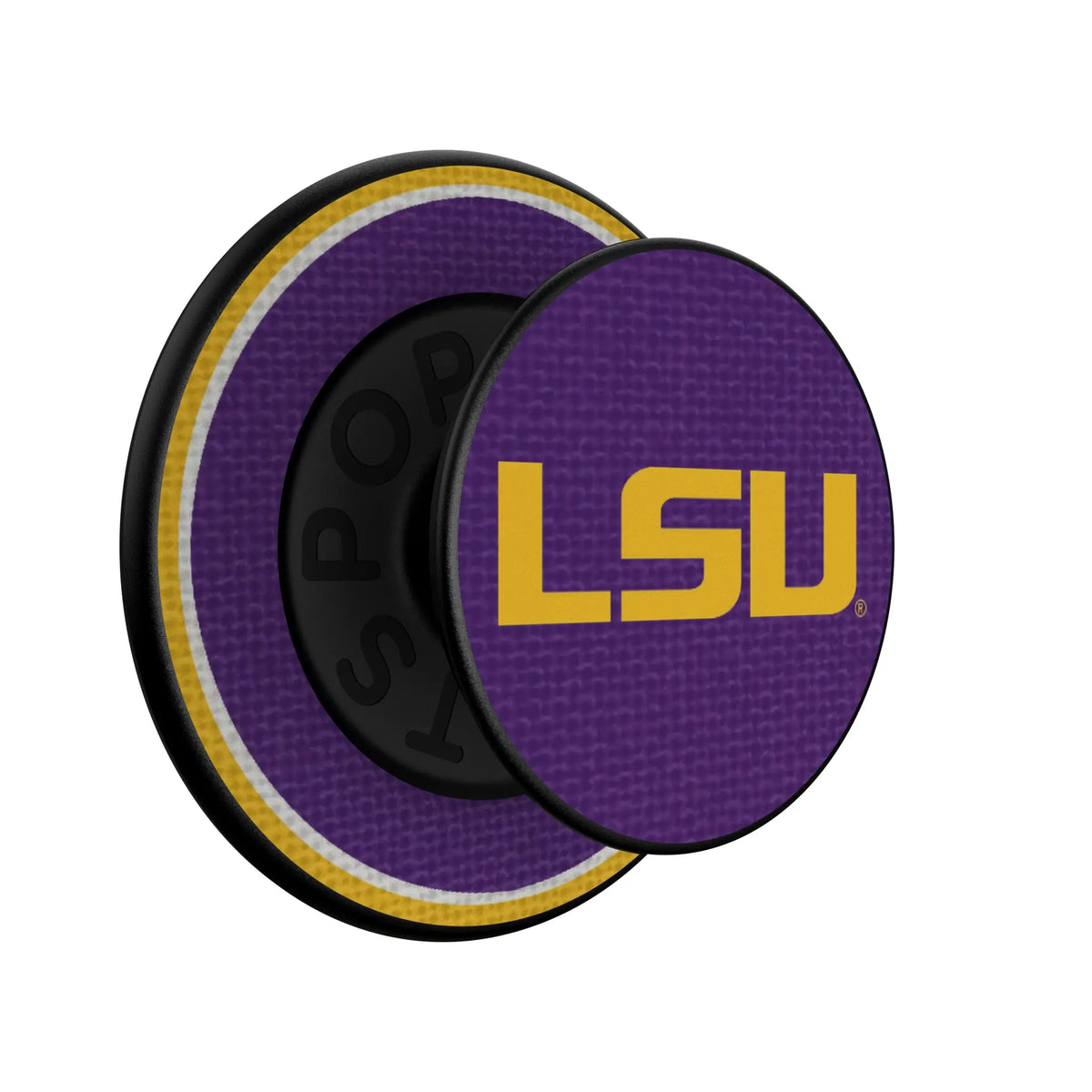 Louisiana State University Tigers Stripe Popsockets Round Magnetic - Isometric View